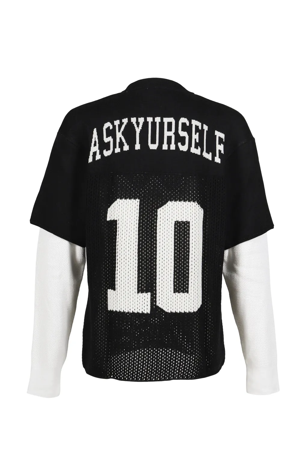 Layered Knit Mesh Jersey / Blk/Wht