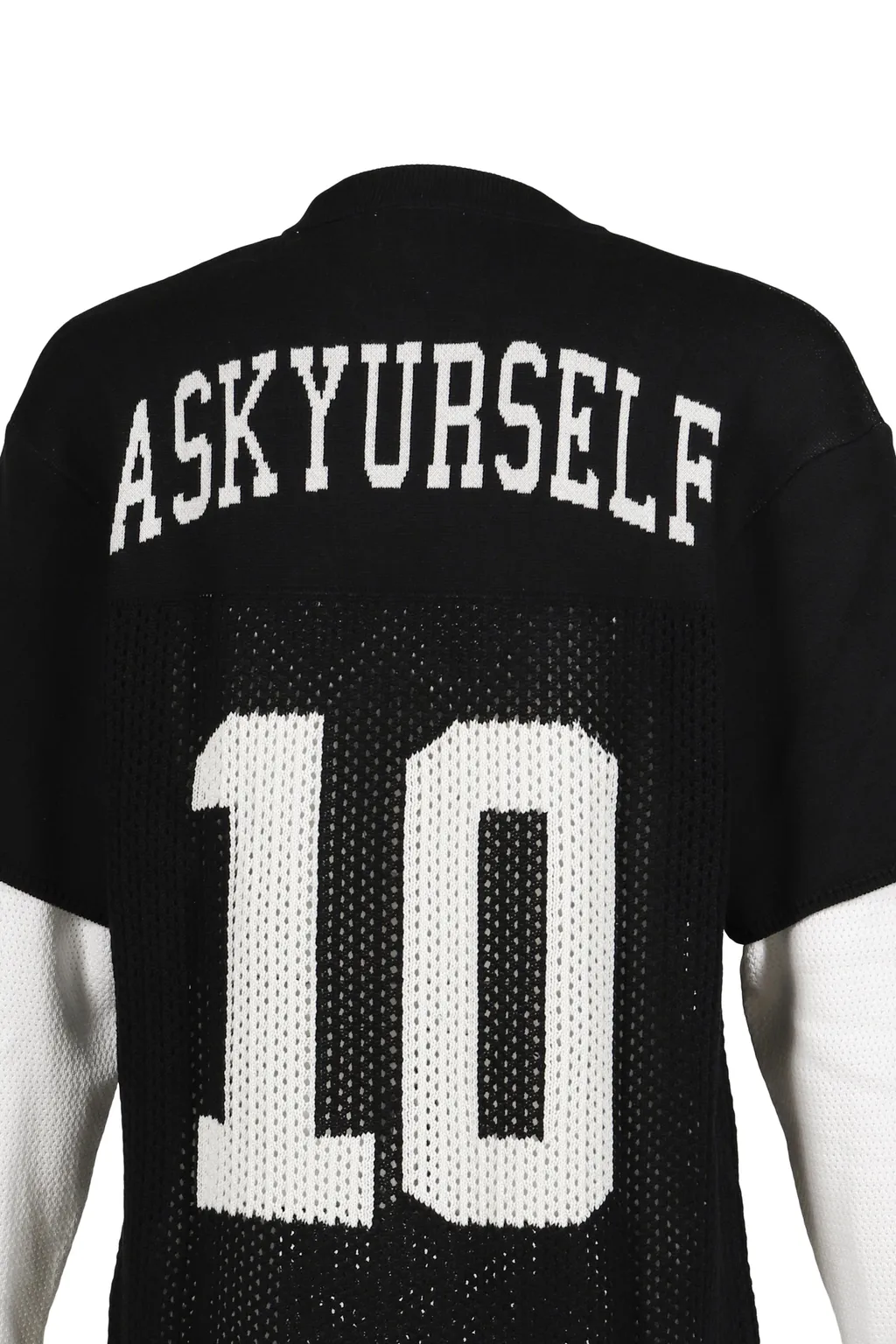 Layered Knit Mesh Jersey / Blk/Wht