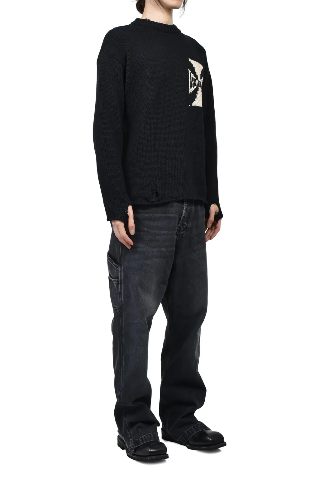 Phrase Work Zip Denim / Washed Blk