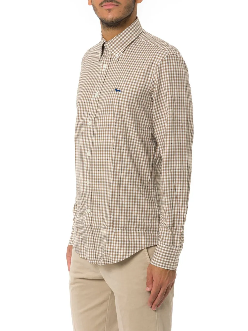 Harmont & Blaine Dachshund Embroidered Checked Shirt