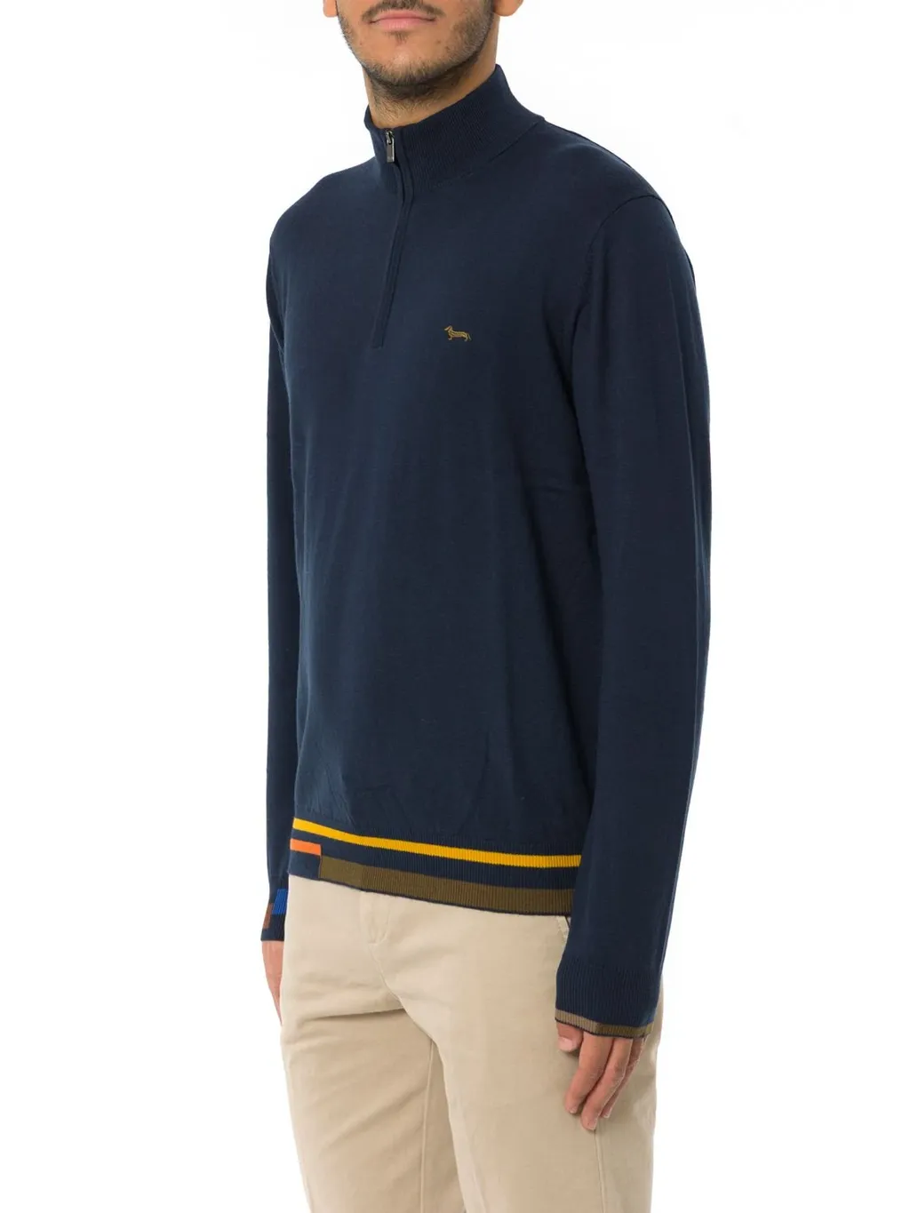 Harmont & Blaine Color Block Half Zip Pullover