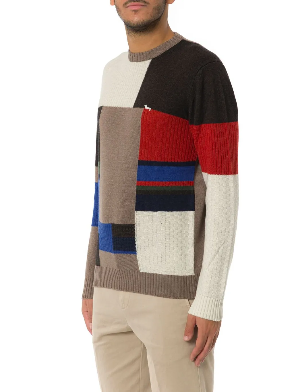 Harmont & Blaine Color Block Crew Neck Pullover