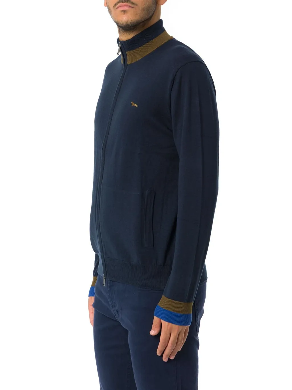 Harmont & Blaine Logo Embroidered Full Zip Pullover