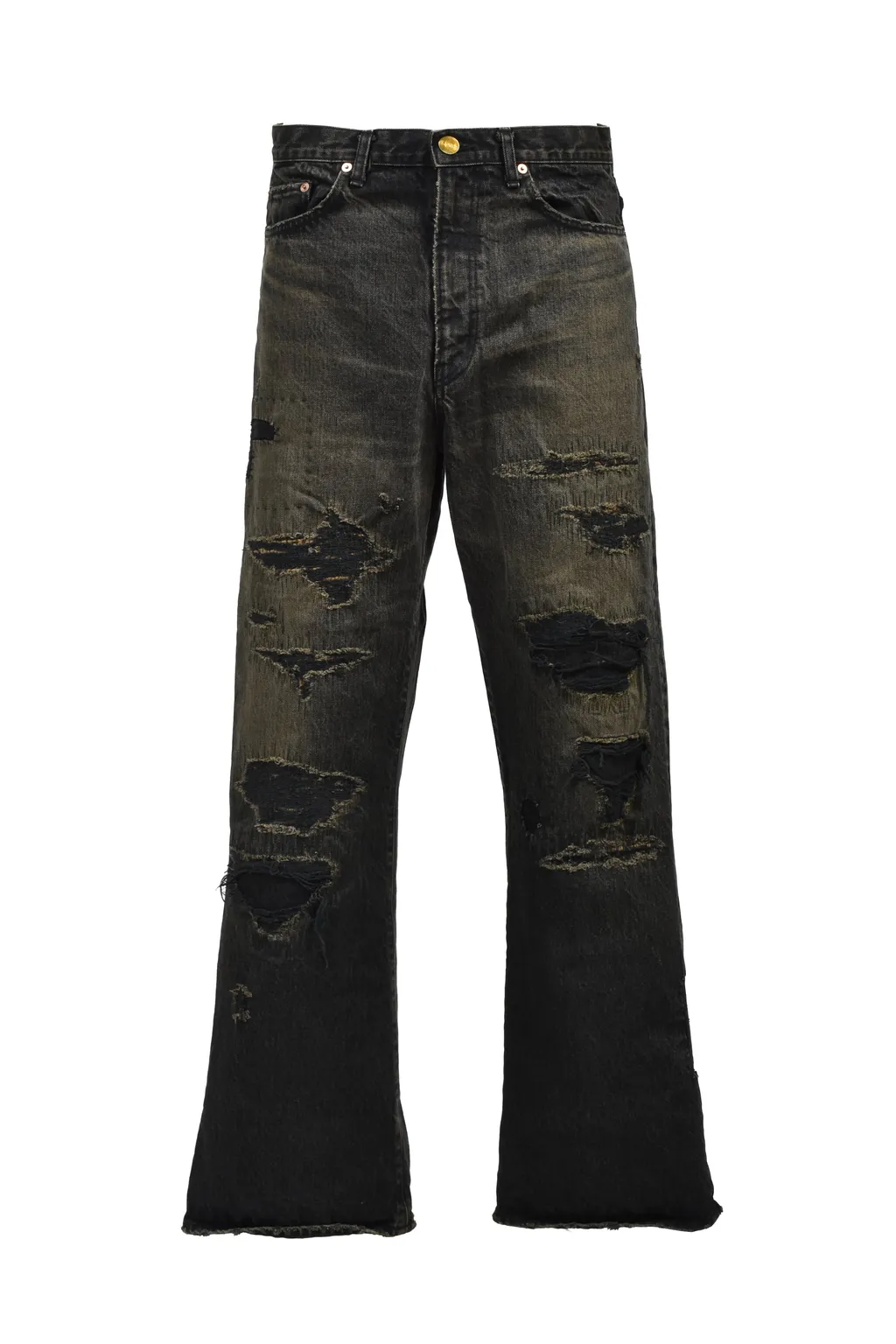 Boro Bootcut Wide Jeans / Black