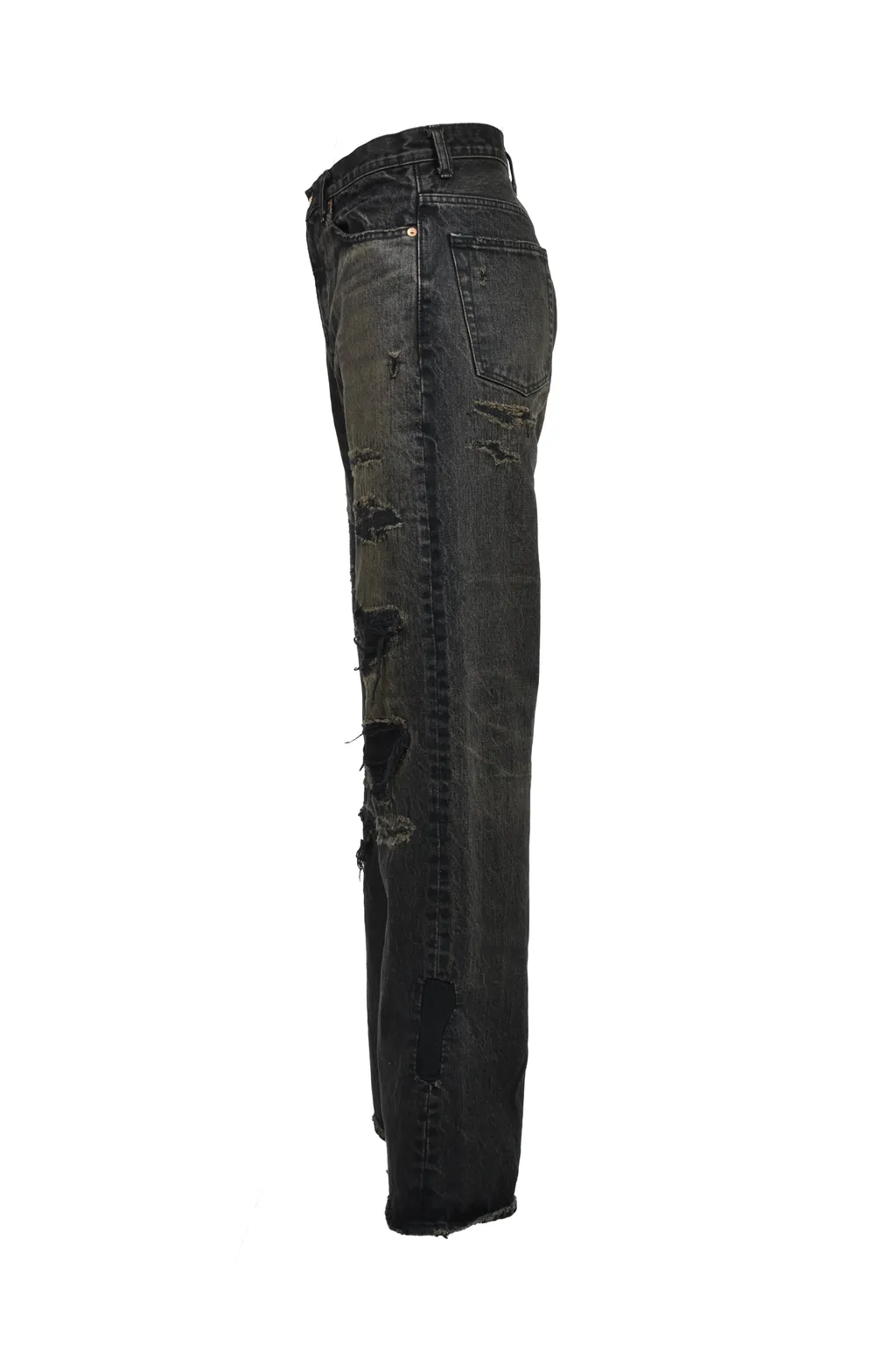 Boro Bootcut Wide Jeans / Black