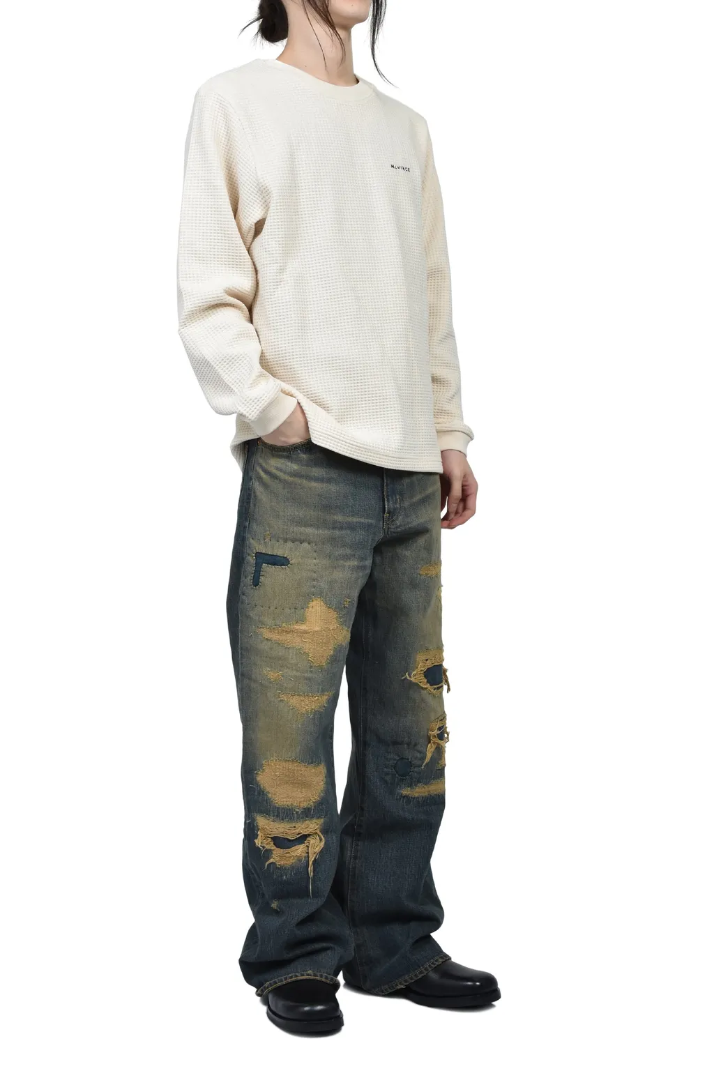 Boro Bootcut Wide Jeans / Ind