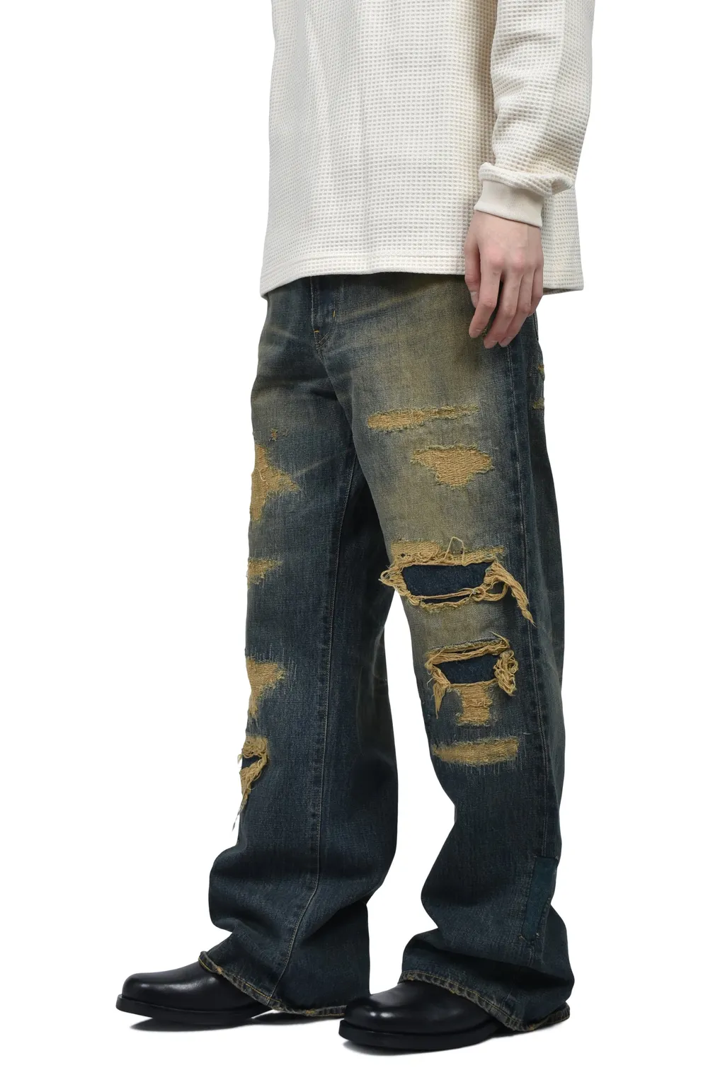 Boro Bootcut Wide Jeans / Ind