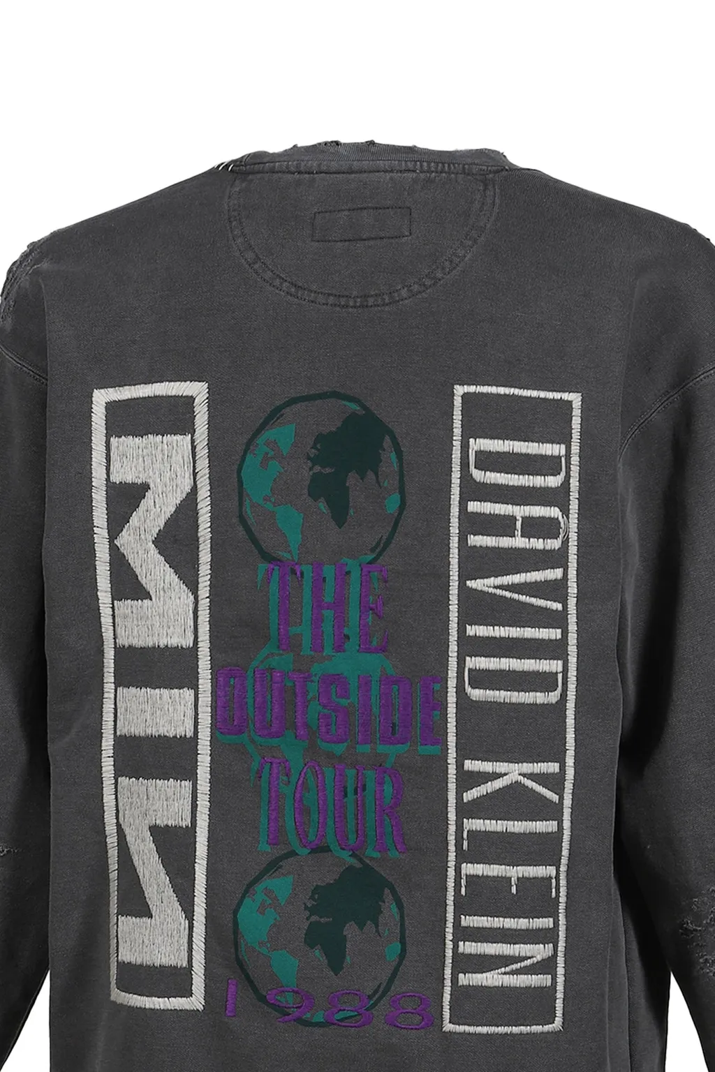 Bootleg Diy Crew Sweat With Repaired / Aged Blk