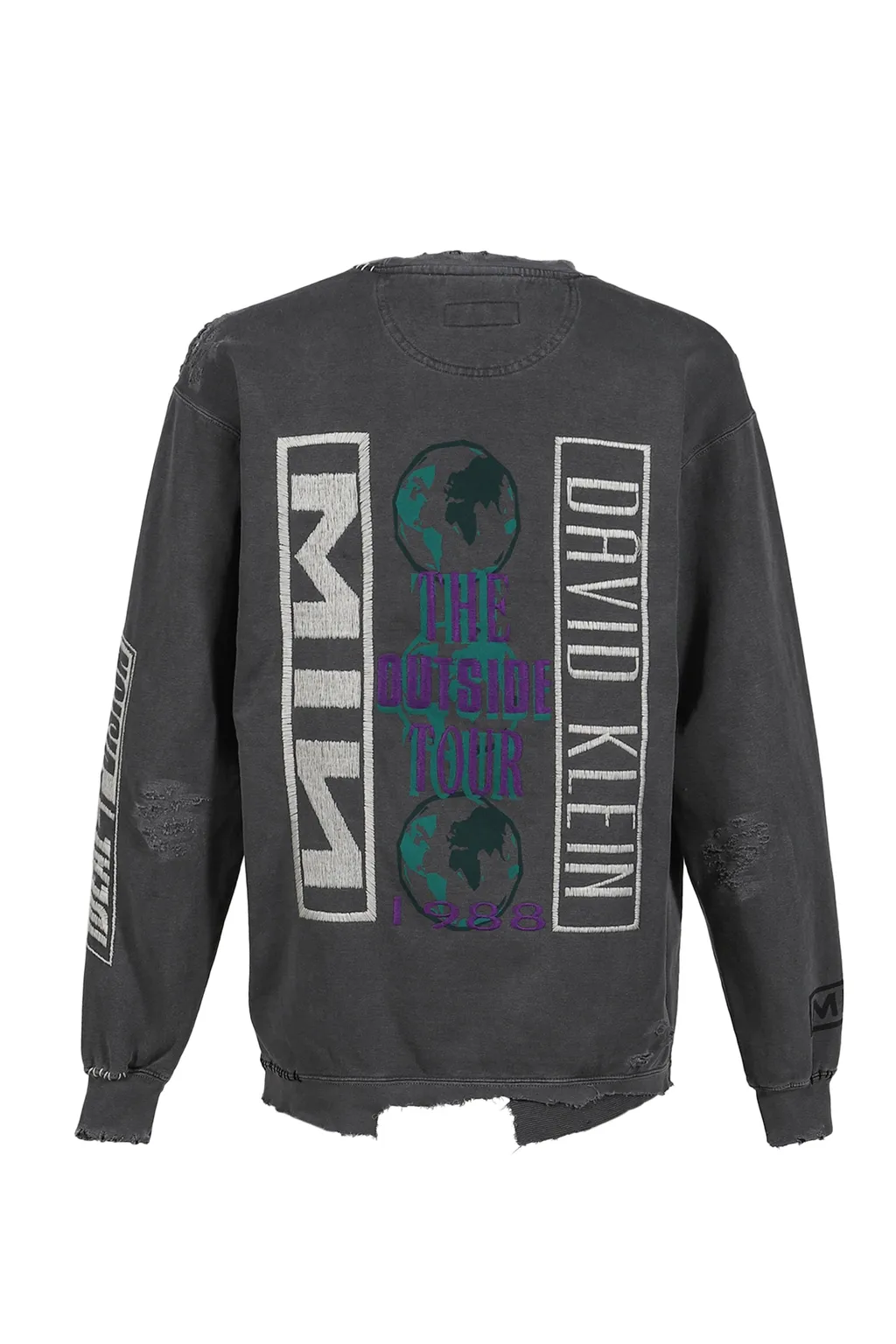 Bootleg Diy Crew Sweat With Repaired / Aged Blk