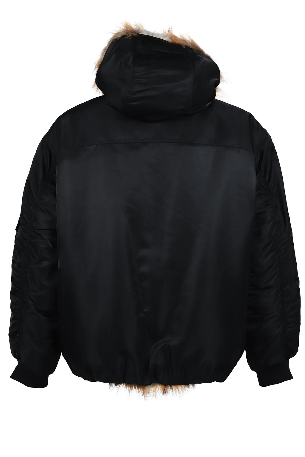 Fake Fur Reversible Hoodie Jacket / Blk