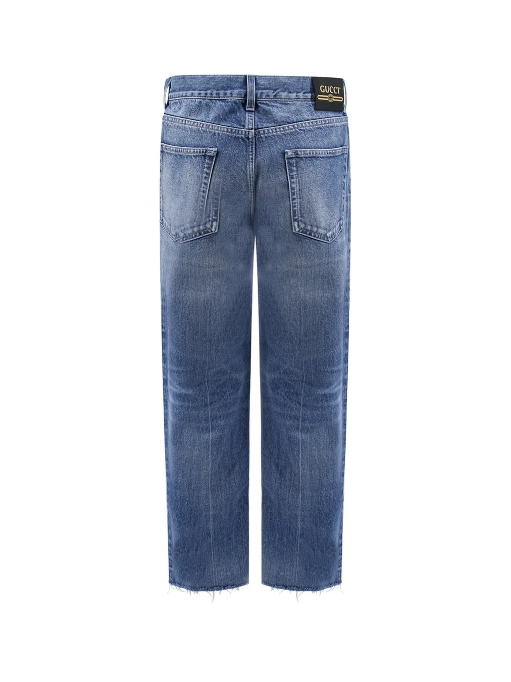 Gucci Logo Pathch Cropped Jeans