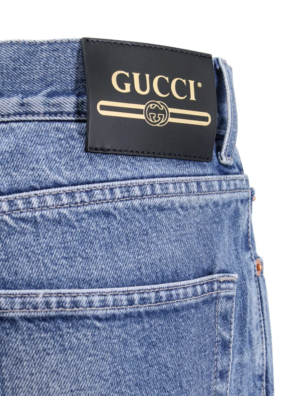 Gucci Logo Pathch Cropped Jeans