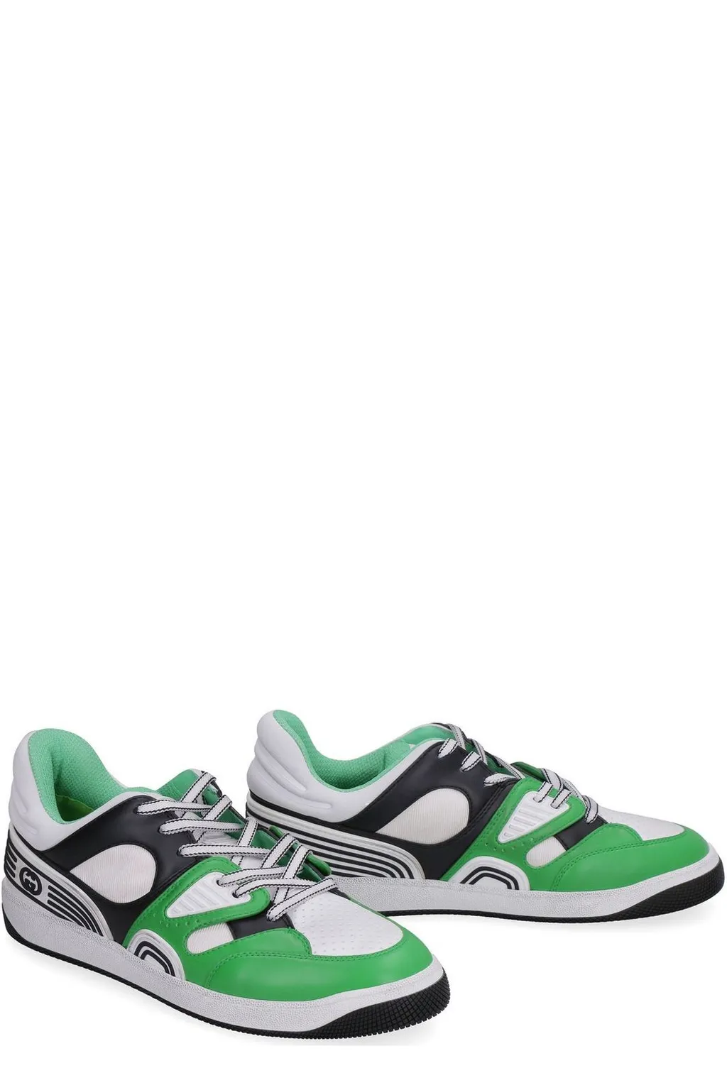 Gucci Basket Round Toe Lace-Up Sneakers