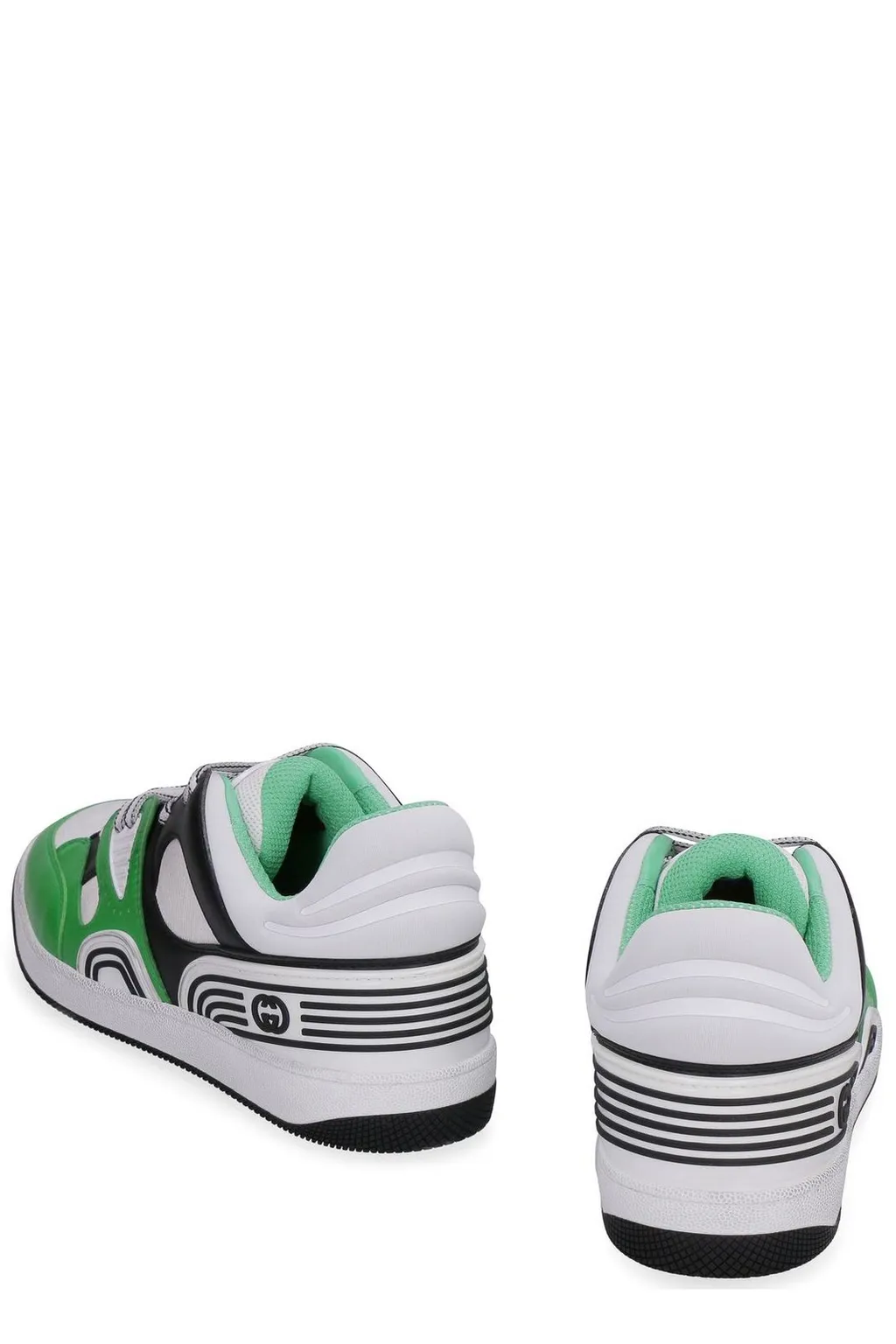 Gucci Basket Round Toe Lace-Up Sneakers