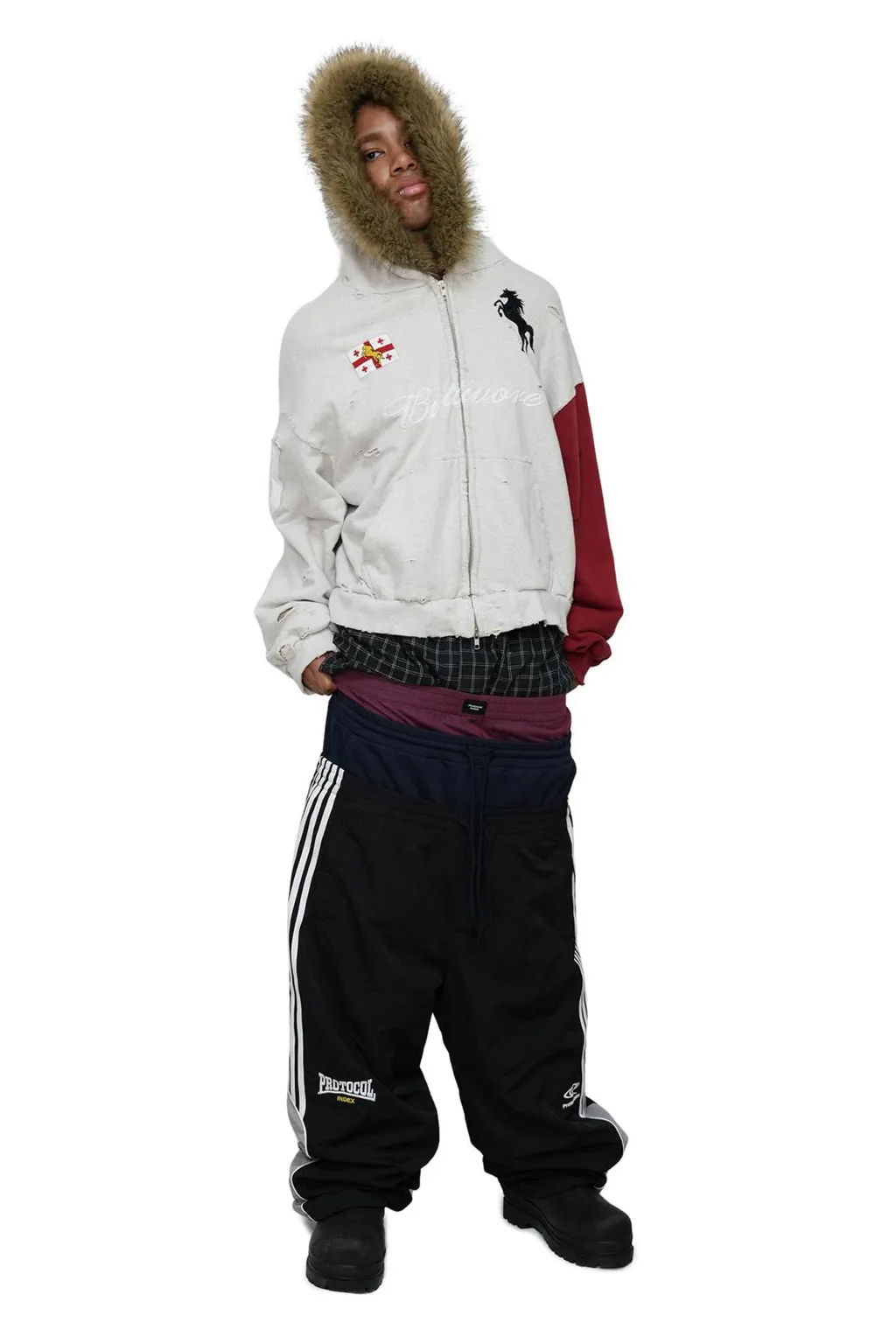 Buttivore Fur Lining Zip Hoodie / Oatmeal Melange