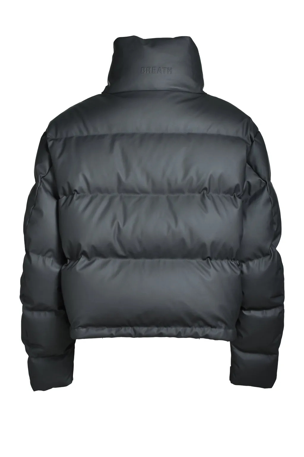 Faux Leather Matte Down Jacket / Blk