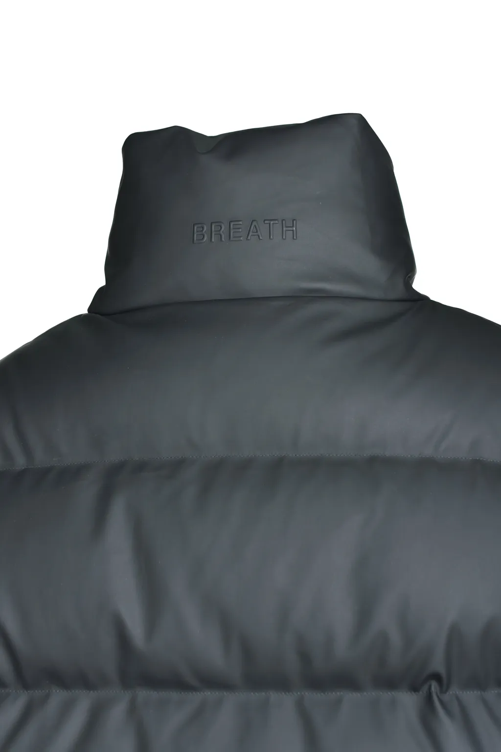 Faux Leather Matte Down Jacket / Blk