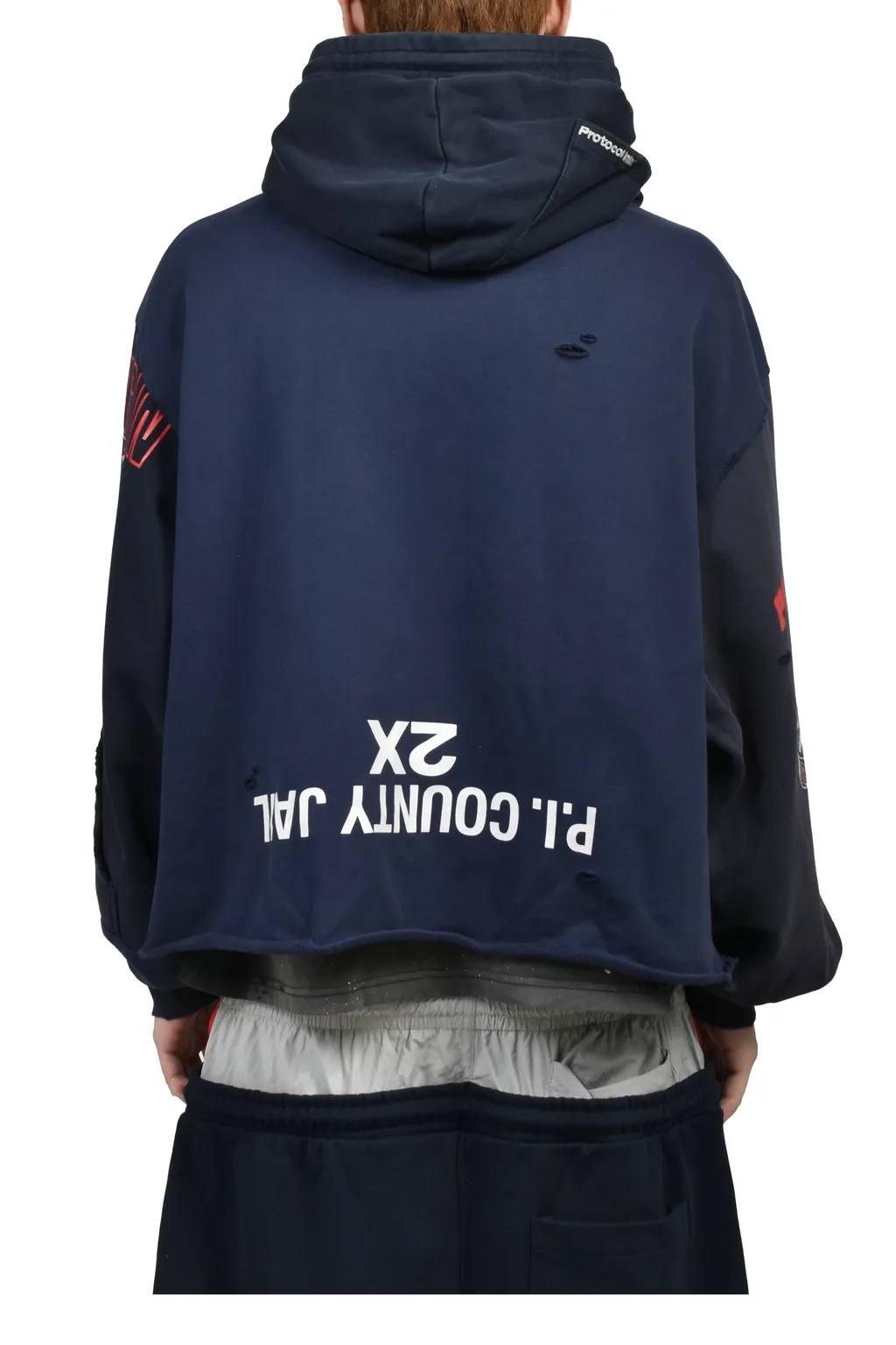 Upside Down Zip Hoodie / Nvy