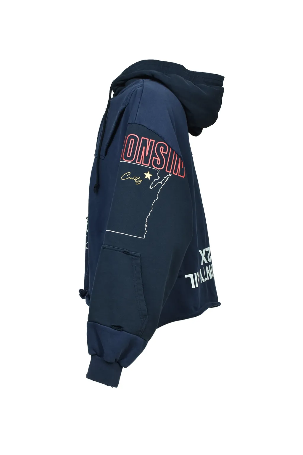 Upside Down Zip Hoodie / Nvy