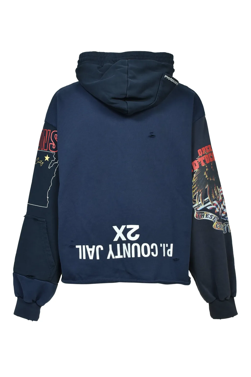 Upside Down Zip Hoodie / Nvy