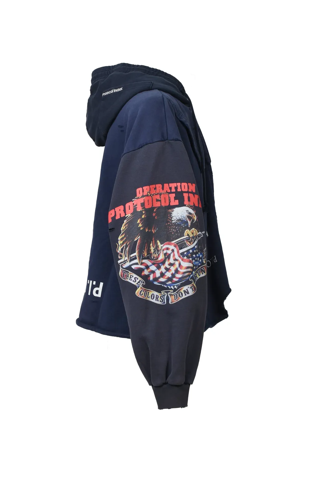 Upside Down Zip Hoodie / Nvy