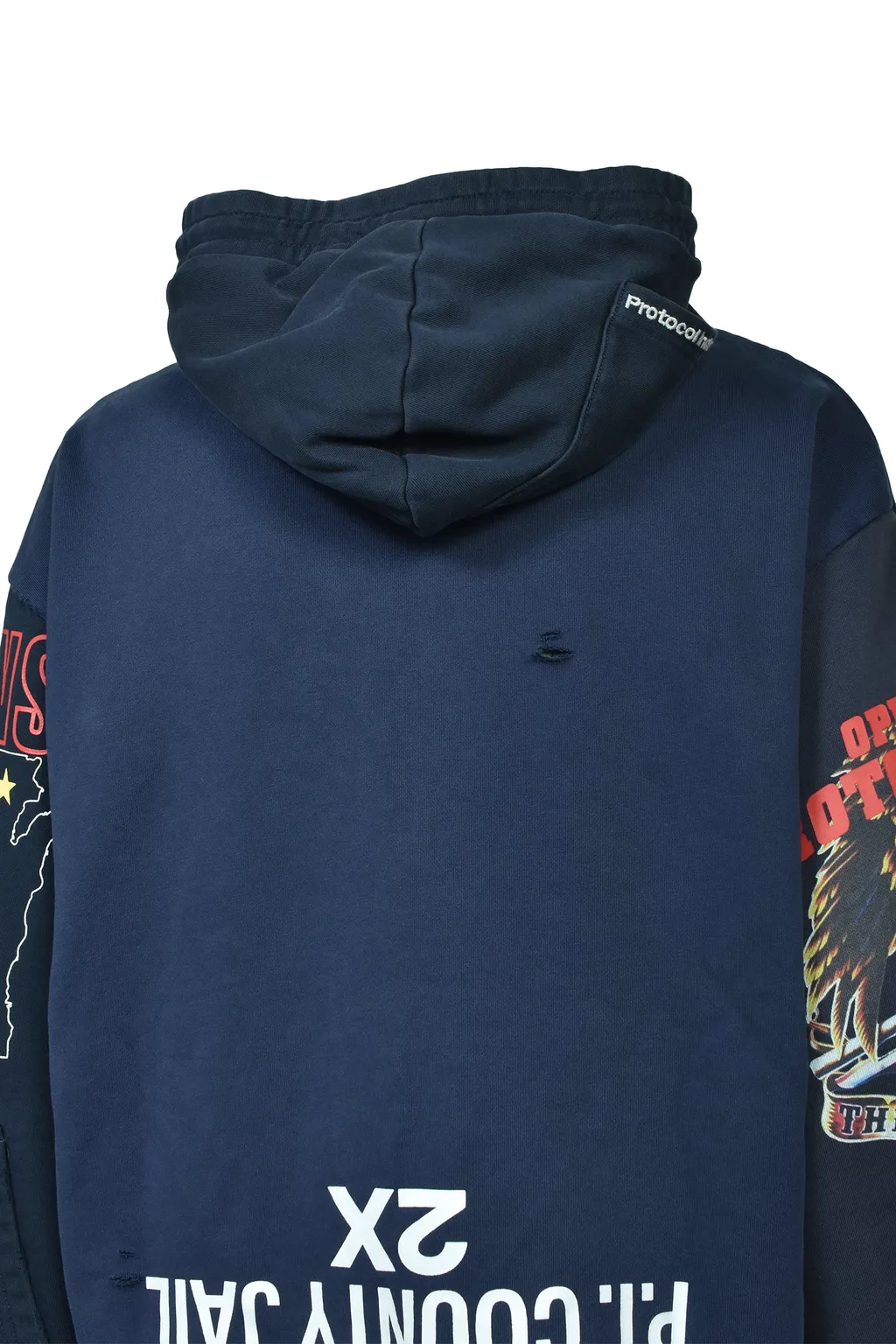 Upside Down Zip Hoodie / Nvy
