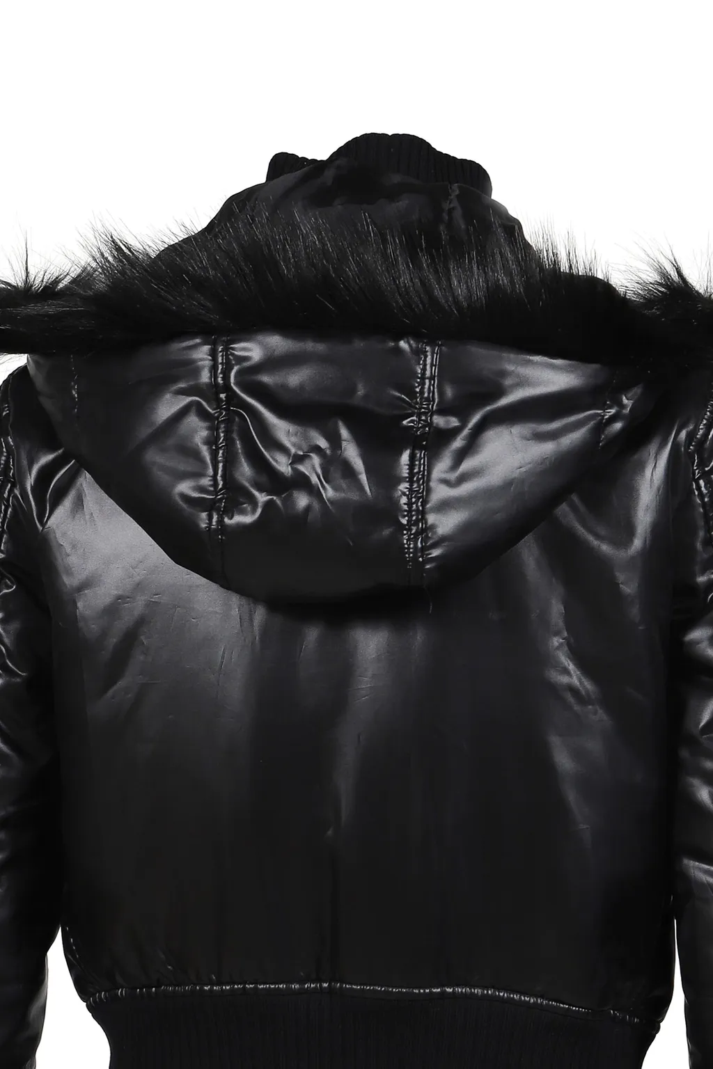 Shiny Nylon Shrunken Jacket / Blk