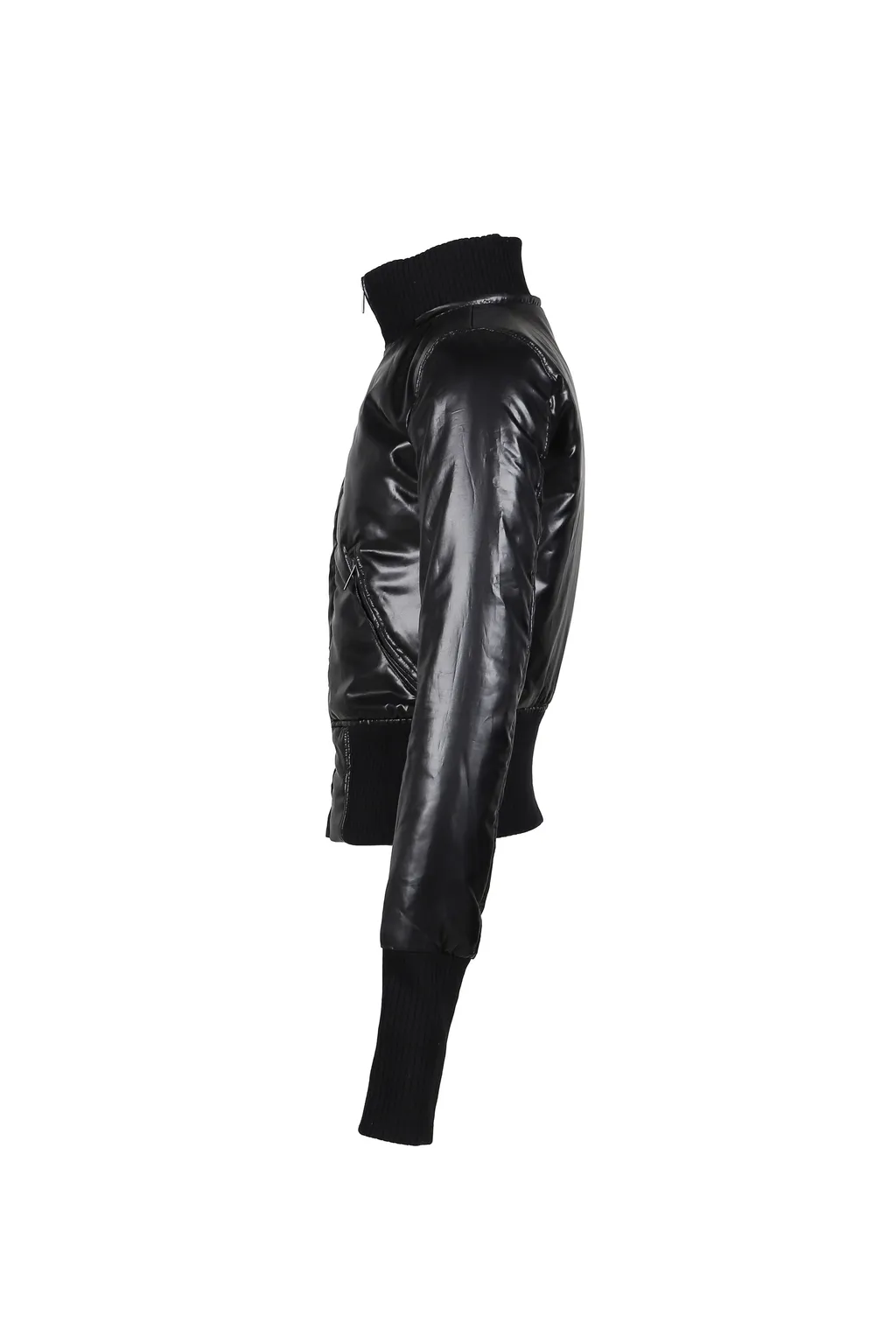 Shiny Nylon Shrunken Jacket / Blk