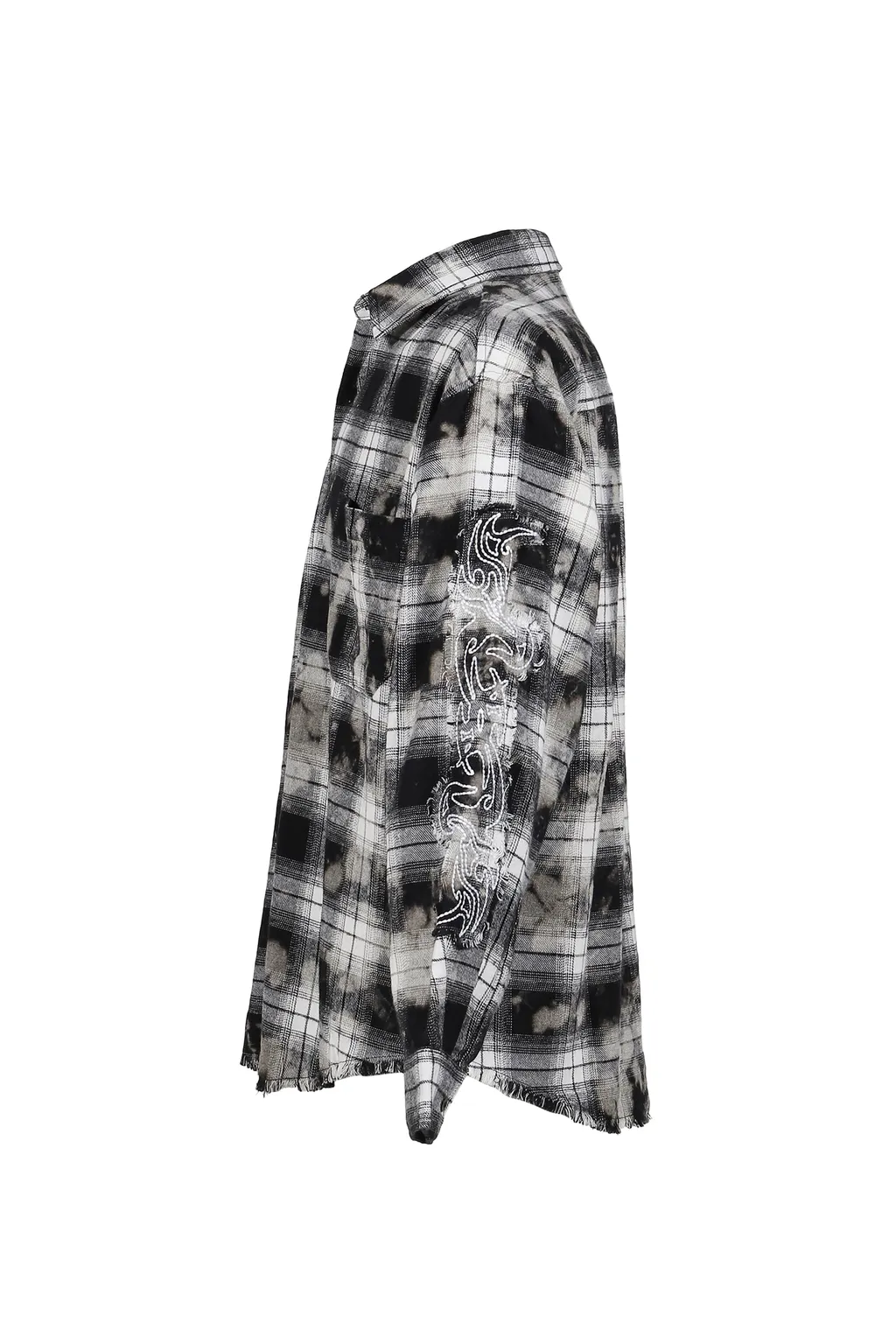 Bleached Flannel Shirt / Black