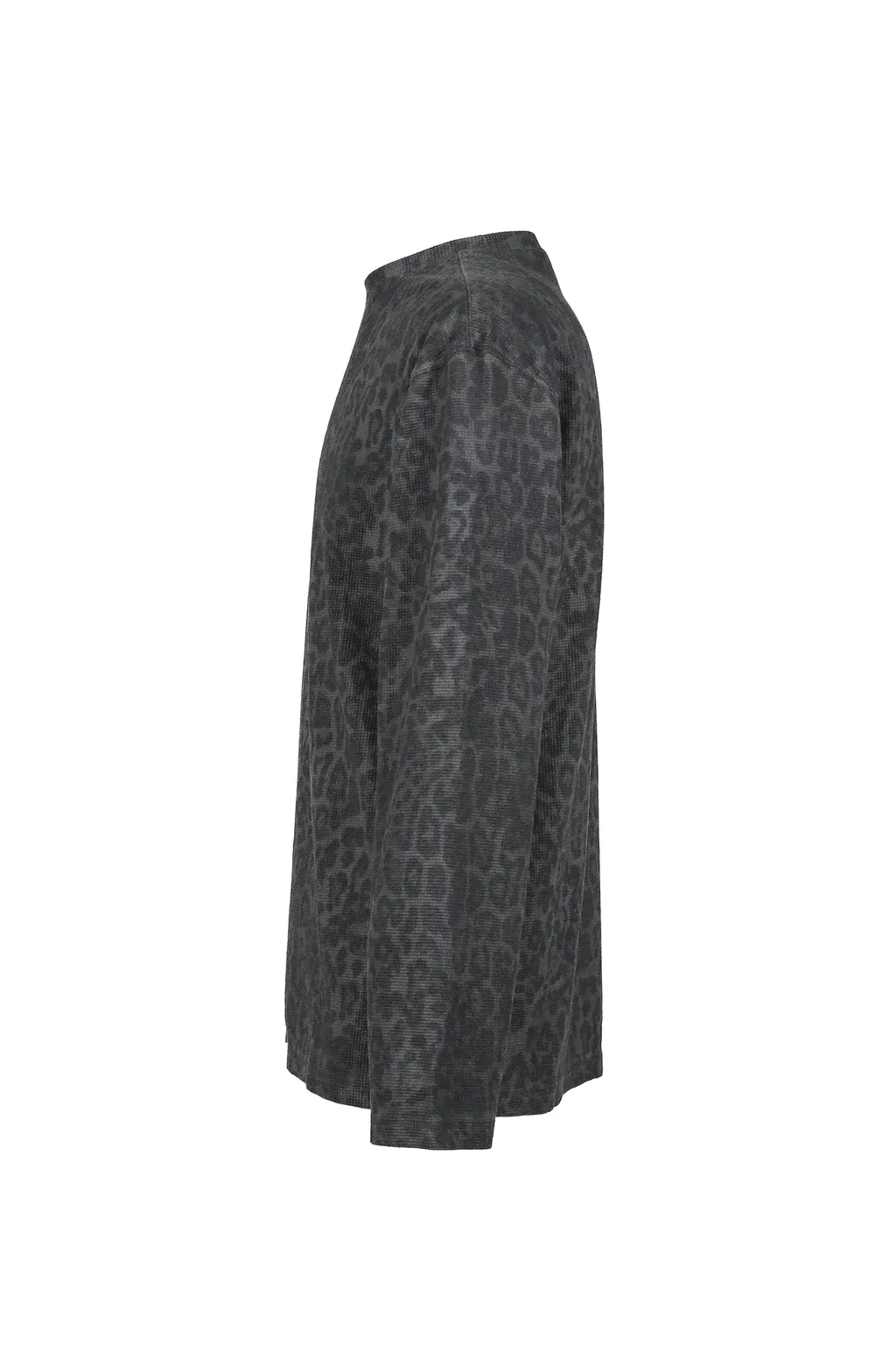 Charcoal Leopard Waffle Ls Top / Leo