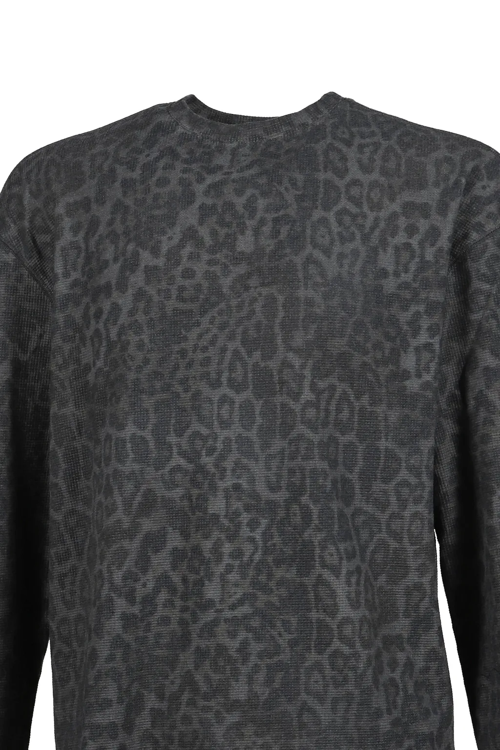 Charcoal Leopard Waffle Ls Top / Leo