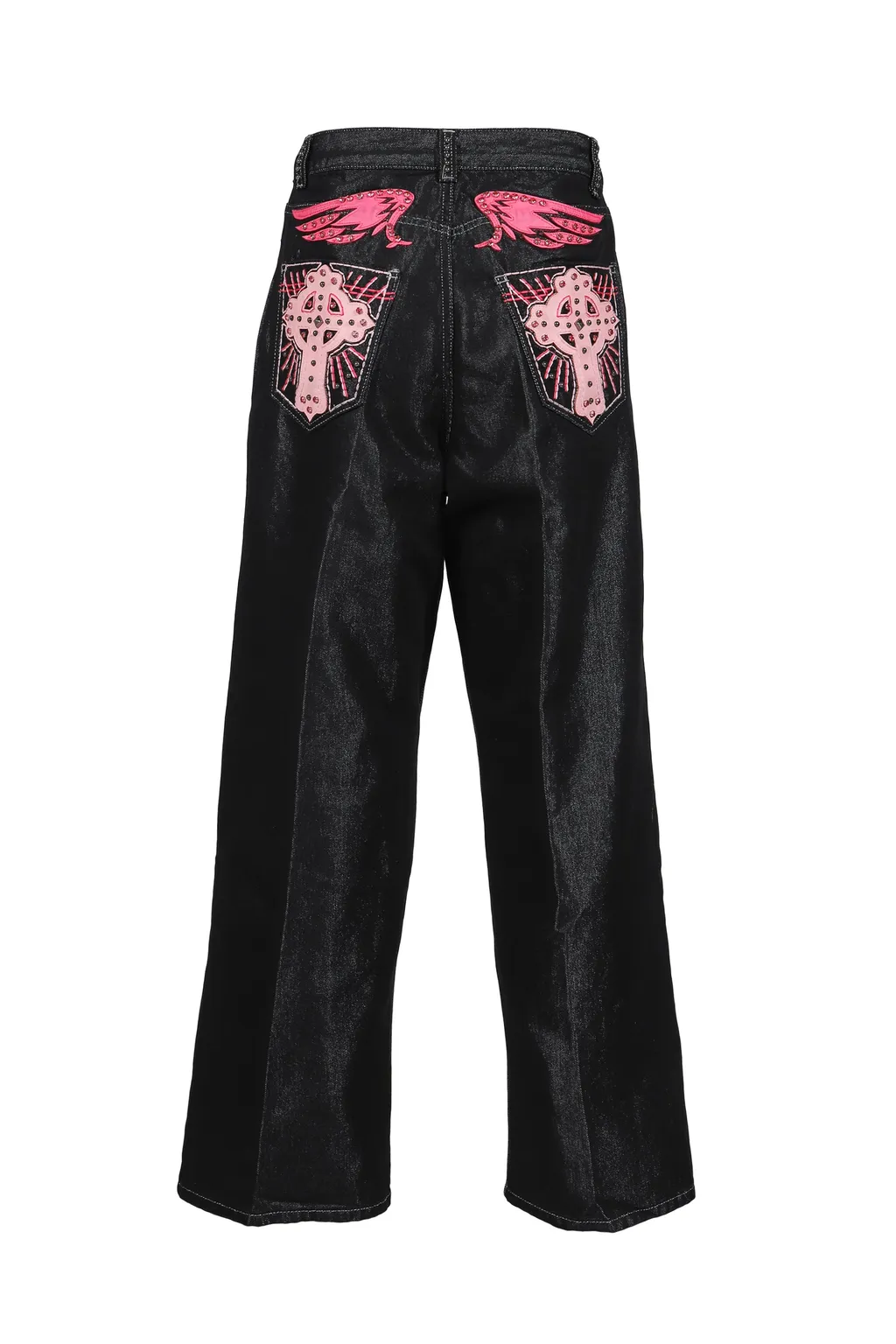 Pink Applique Cross Xl Colossus Jeans / Ind