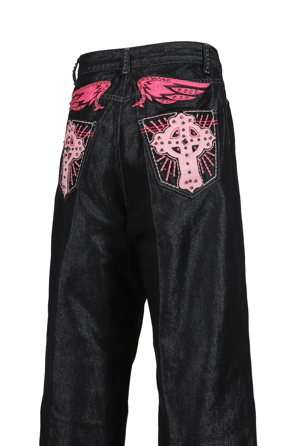 Pink Applique Cross Xl Colossus Jeans / Ind