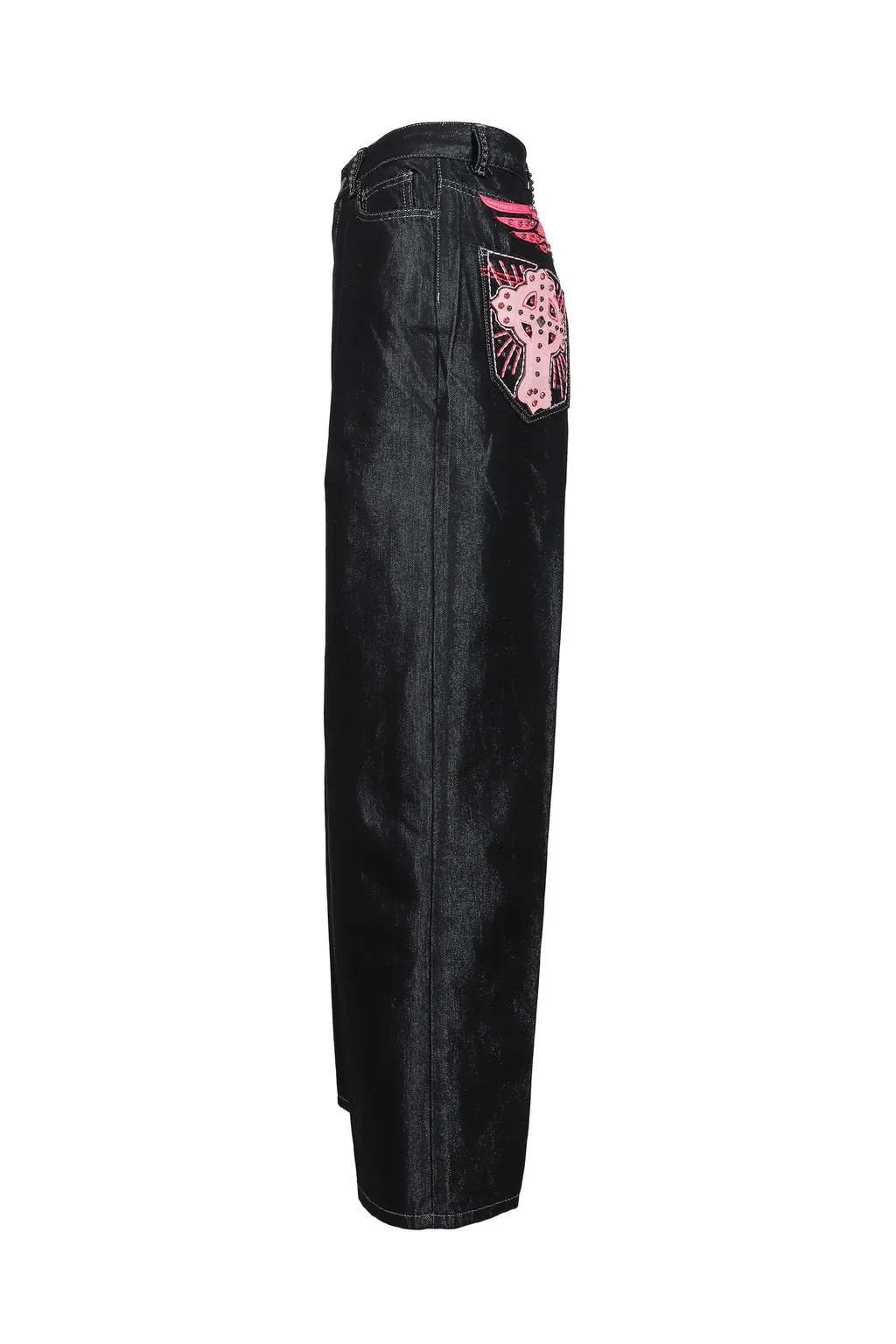 Pink Applique Cross Xl Colossus Jeans / Ind
