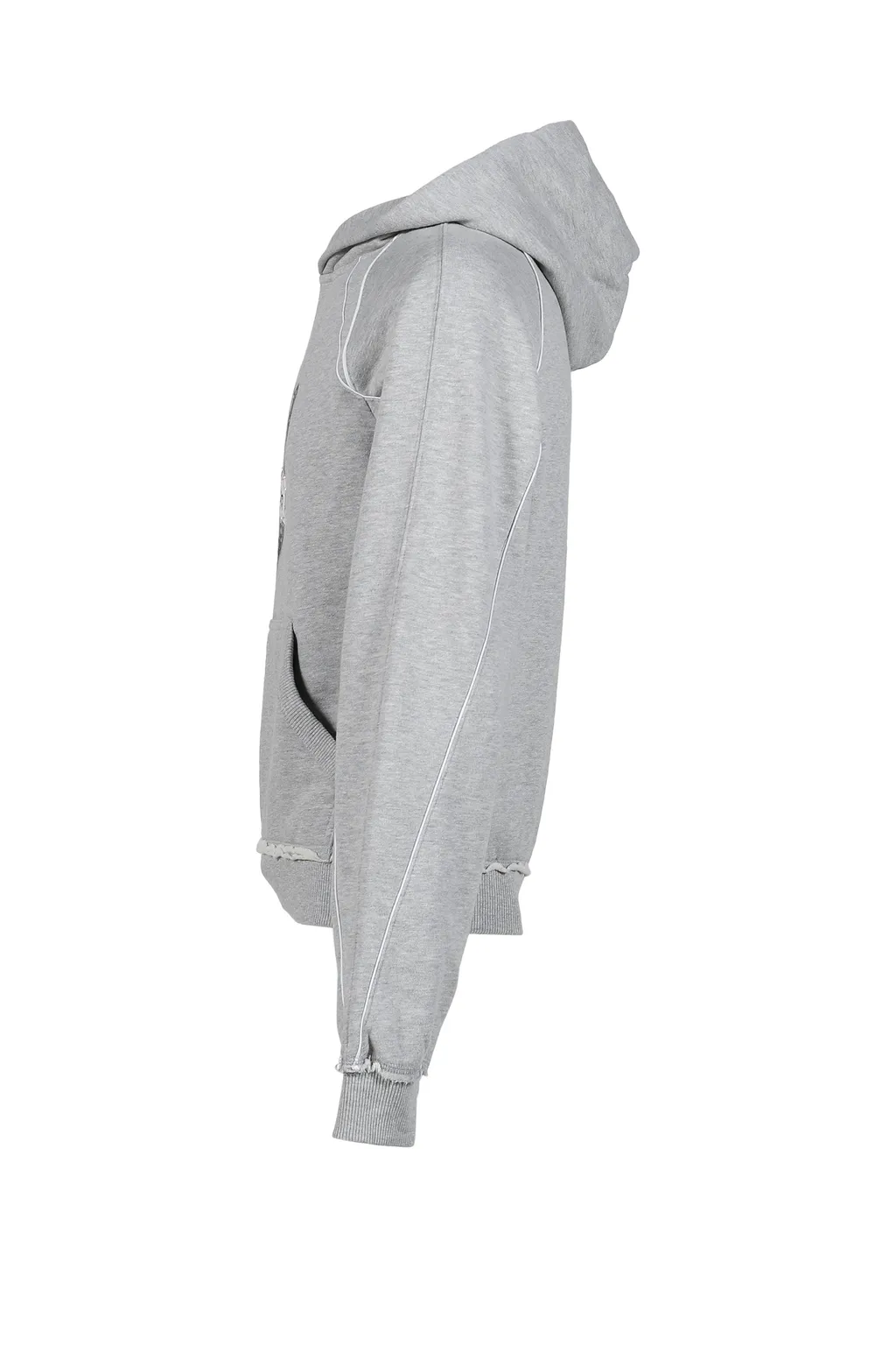 Gray Marl Ecstasy Piped Hoodie / Gry