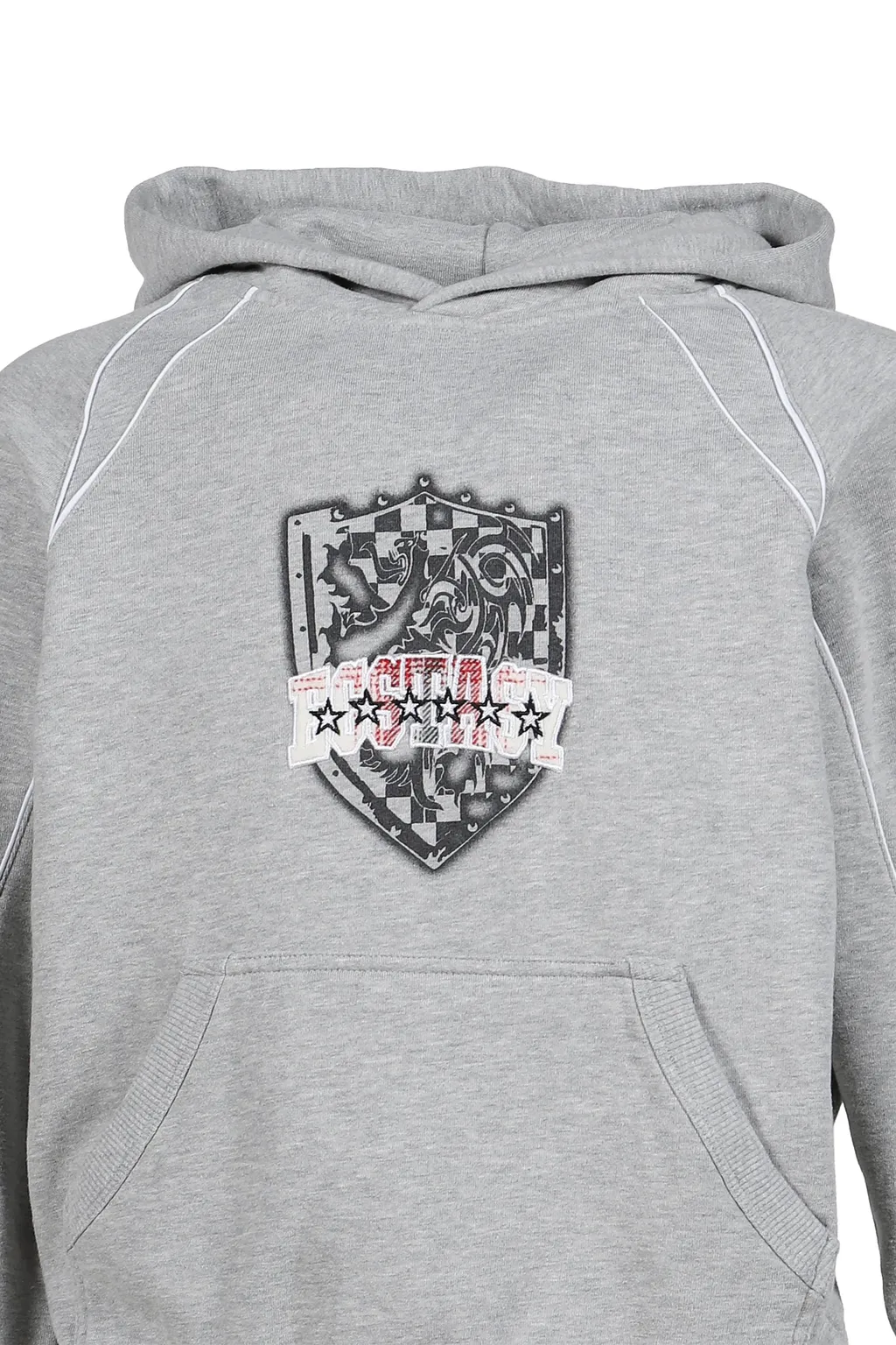 Gray Marl Ecstasy Piped Hoodie / Gry