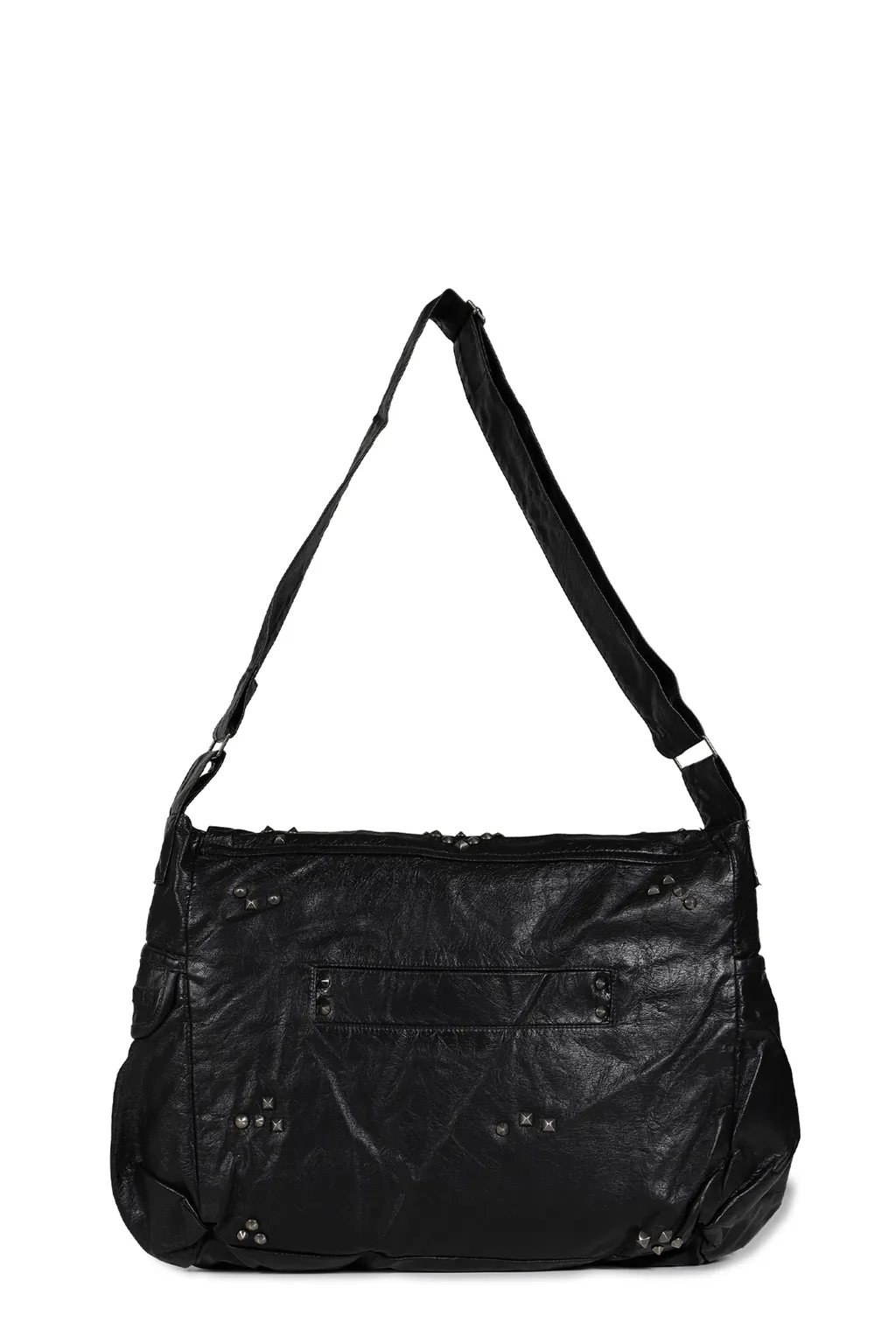 Studded Pu Messenger Bag / Blk