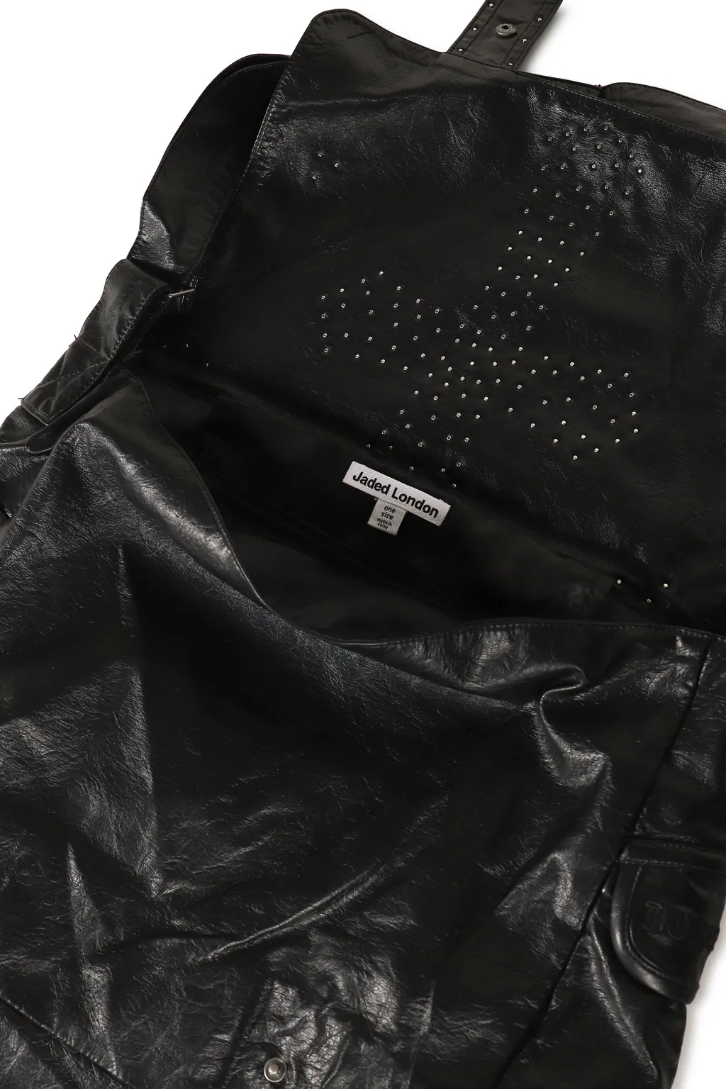 Studded Pu Messenger Bag / Blk