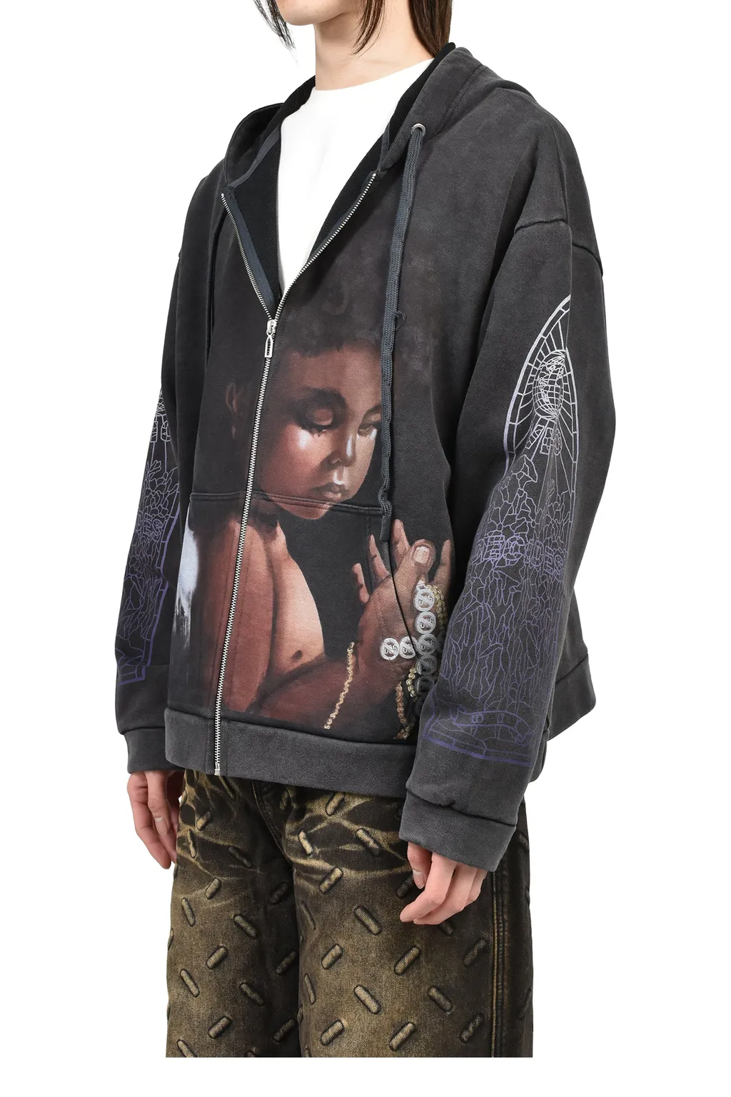 Sacred Being Zip Up / Coal