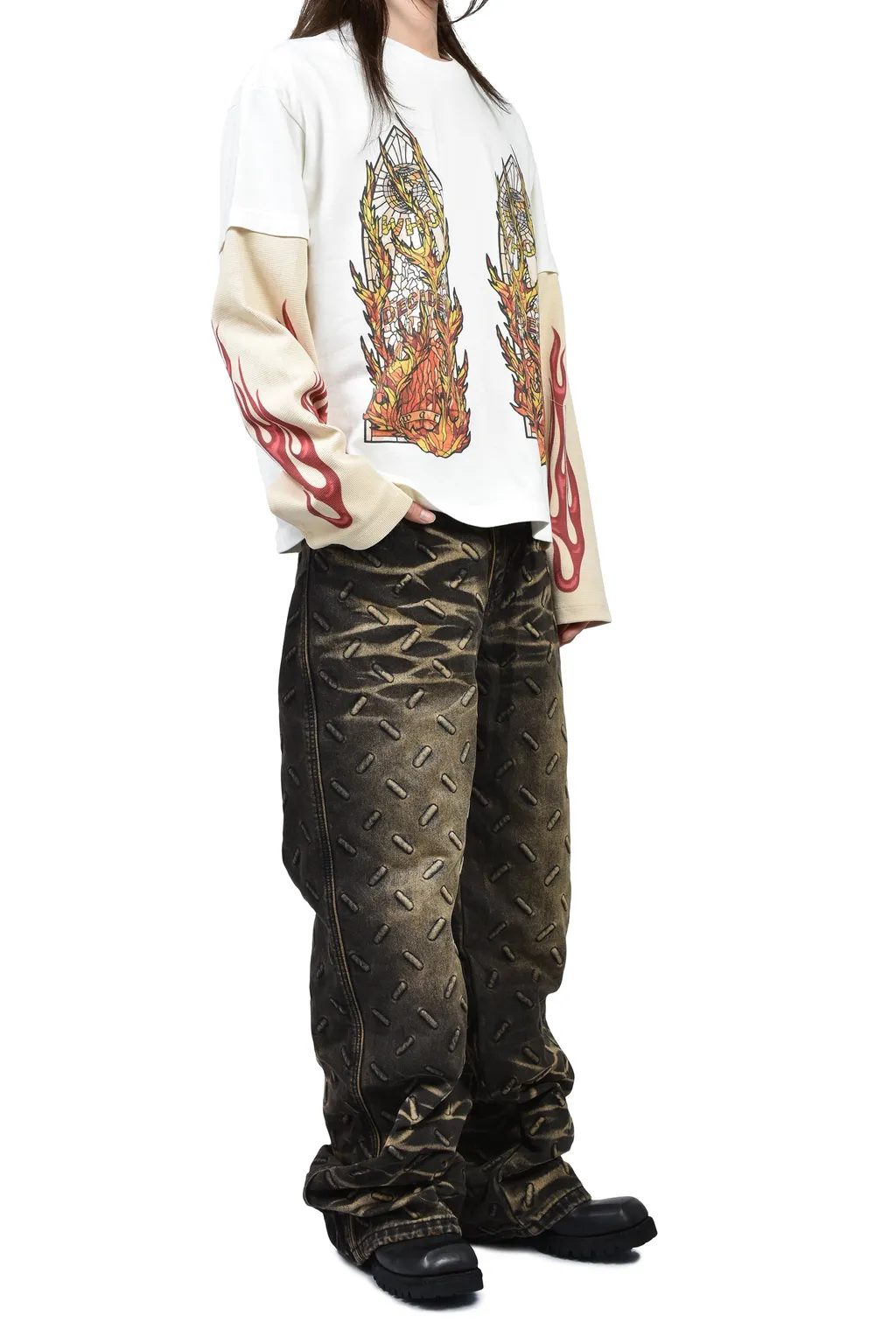 Flame Glass Double Jersey / Cloud, Multi