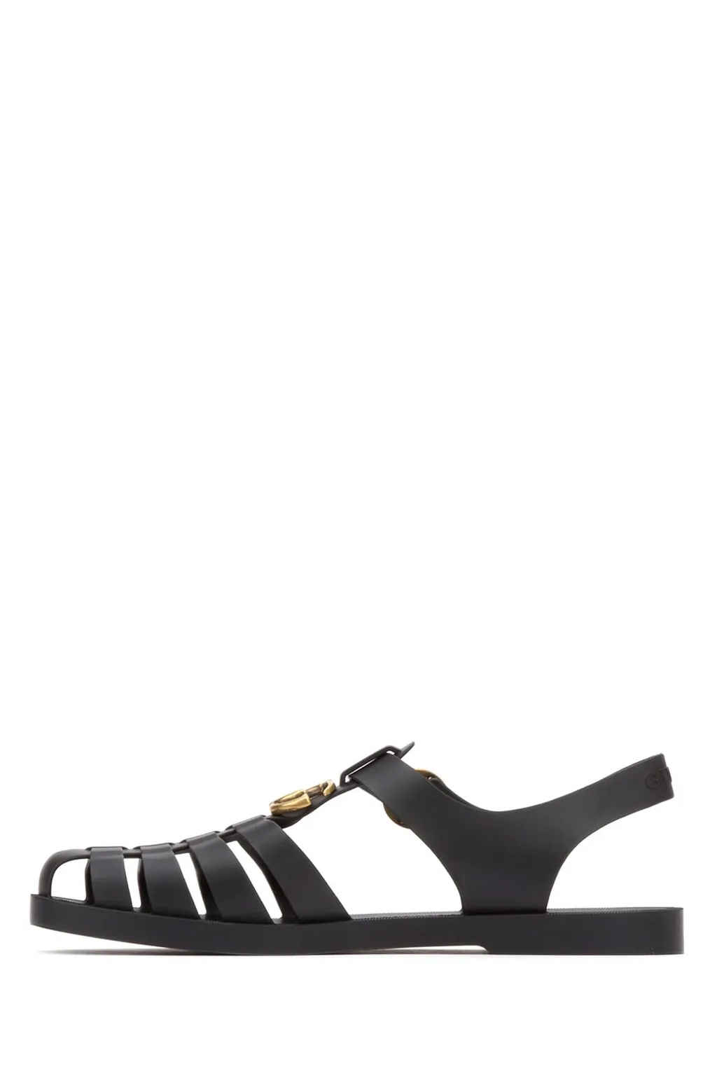 Gucci Gg Logo Plaque Buckle Straps Sandals