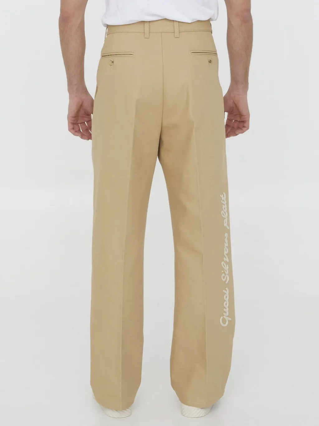 Gucci Logo Embroidered Pressed Crease Trousers