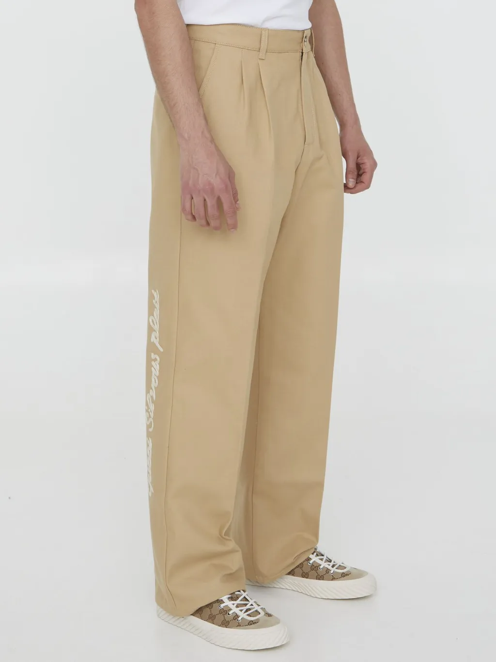 Gucci Logo Embroidered Pressed Crease Trousers