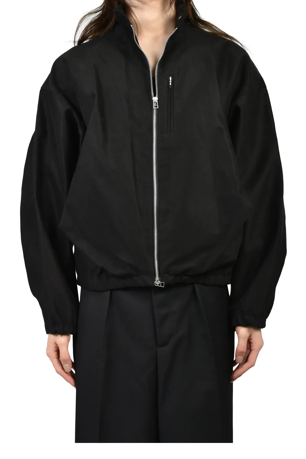 Draped Blouse In Moleskin / Black
