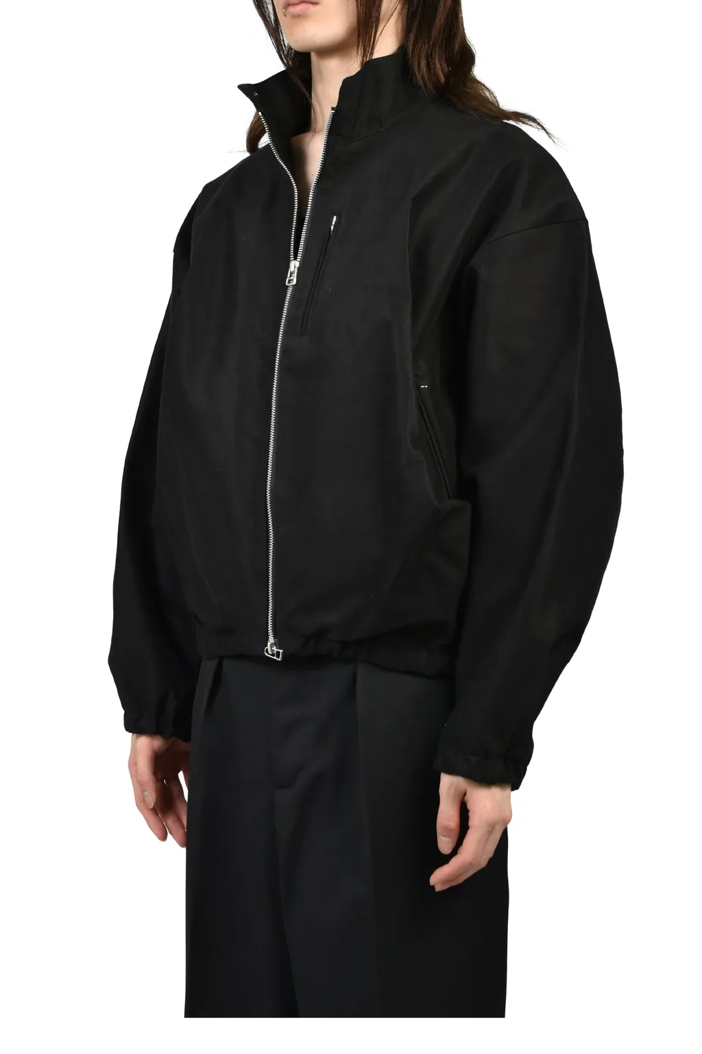 Draped Blouse In Moleskin / Black