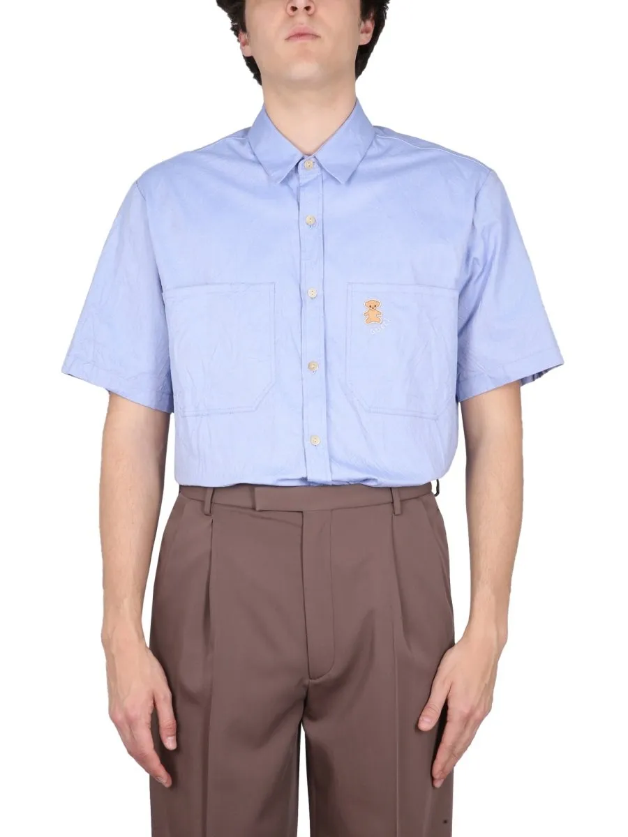 Gucci Bear Motif Embroidered Short-Sleeved Shirt