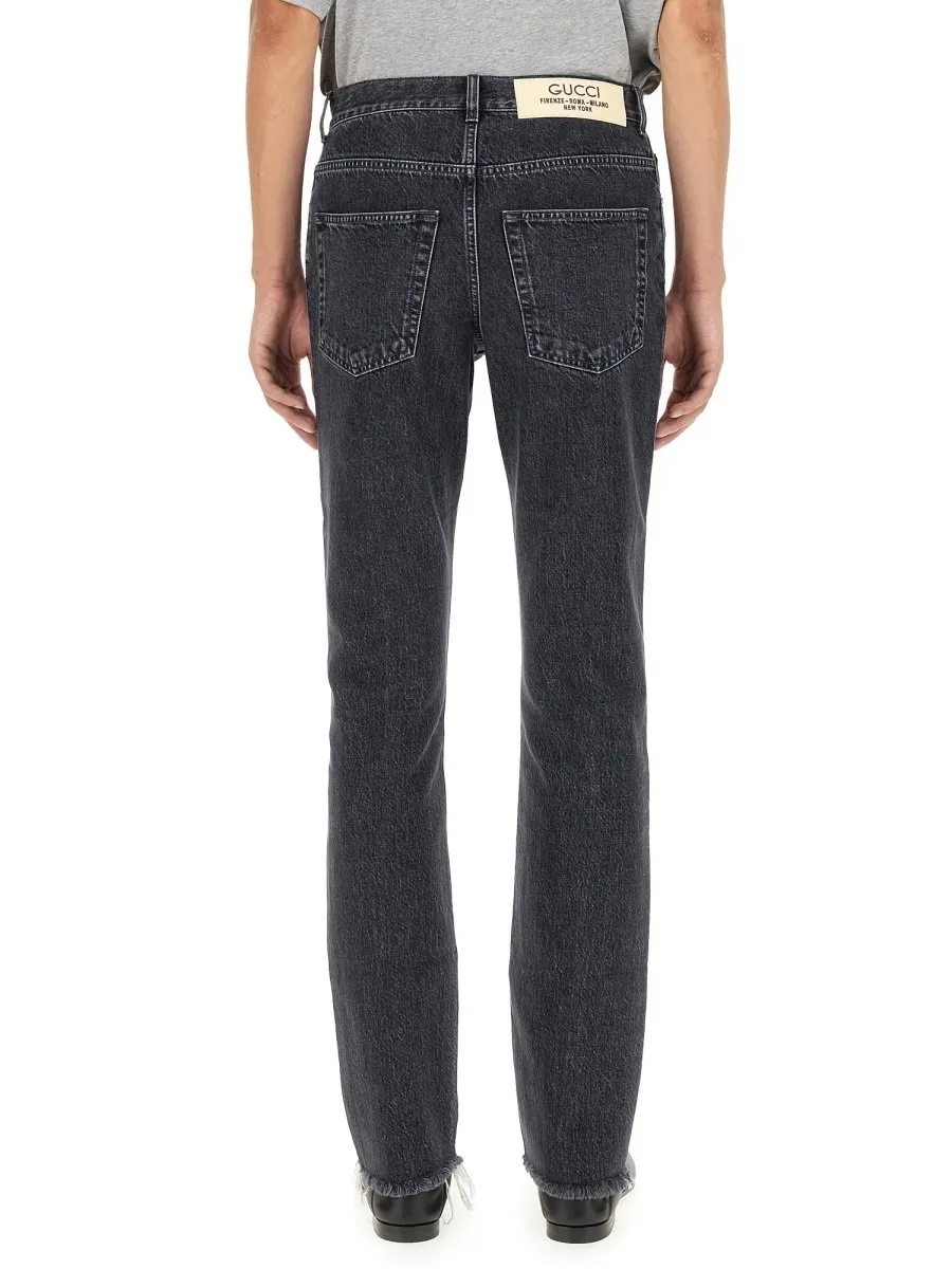 Gucci Raw Cut Hem Mid Rise Jeans
