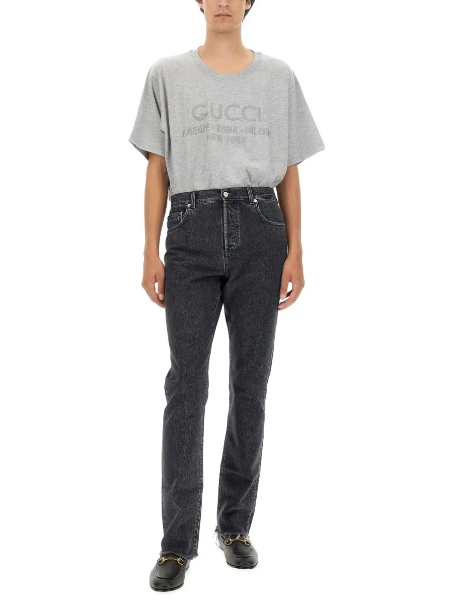 Gucci Raw Cut Hem Mid Rise Jeans
