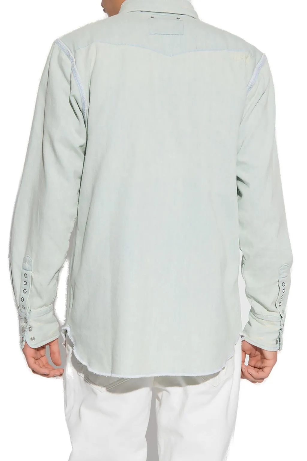 Golden Goose Deluxe Brand Logo-Patch Distressed Shirt