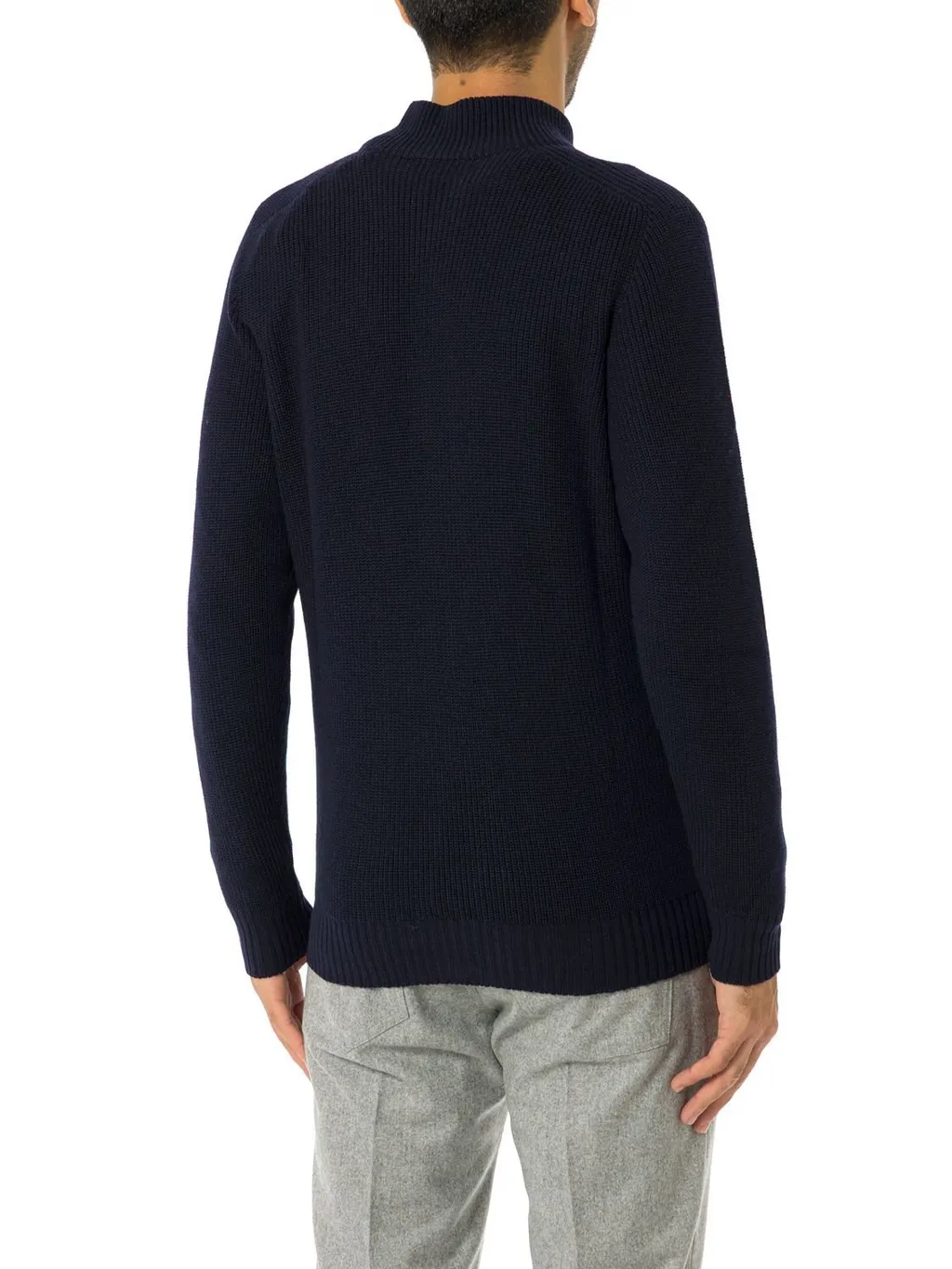 Gran Sasso Long-Sleeved Zip-Up Ribbed Cardigan